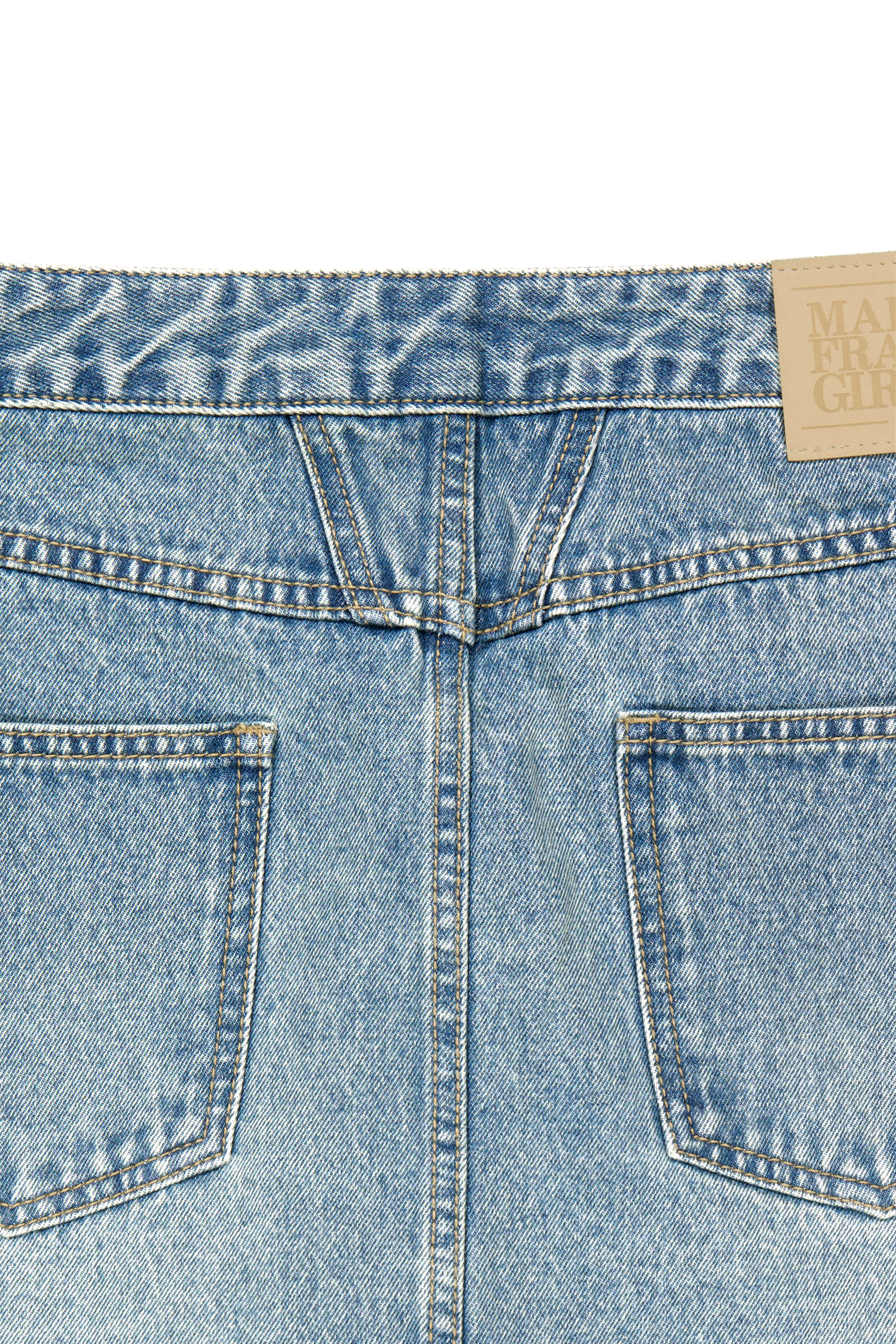 W LAYERED SKIRT DENIM PANTS