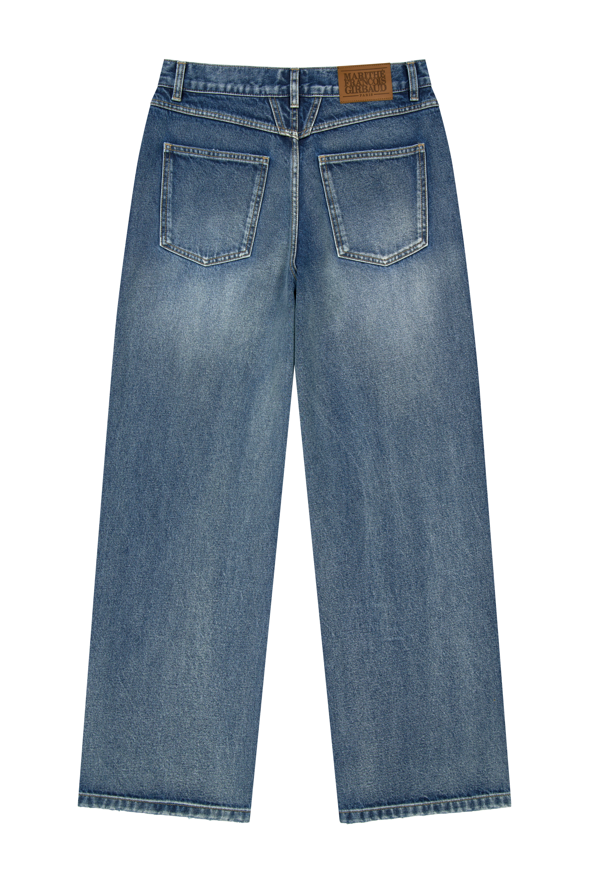 M SEMI-WIDE FIT VINTAGE WASHED DENIM PANTS