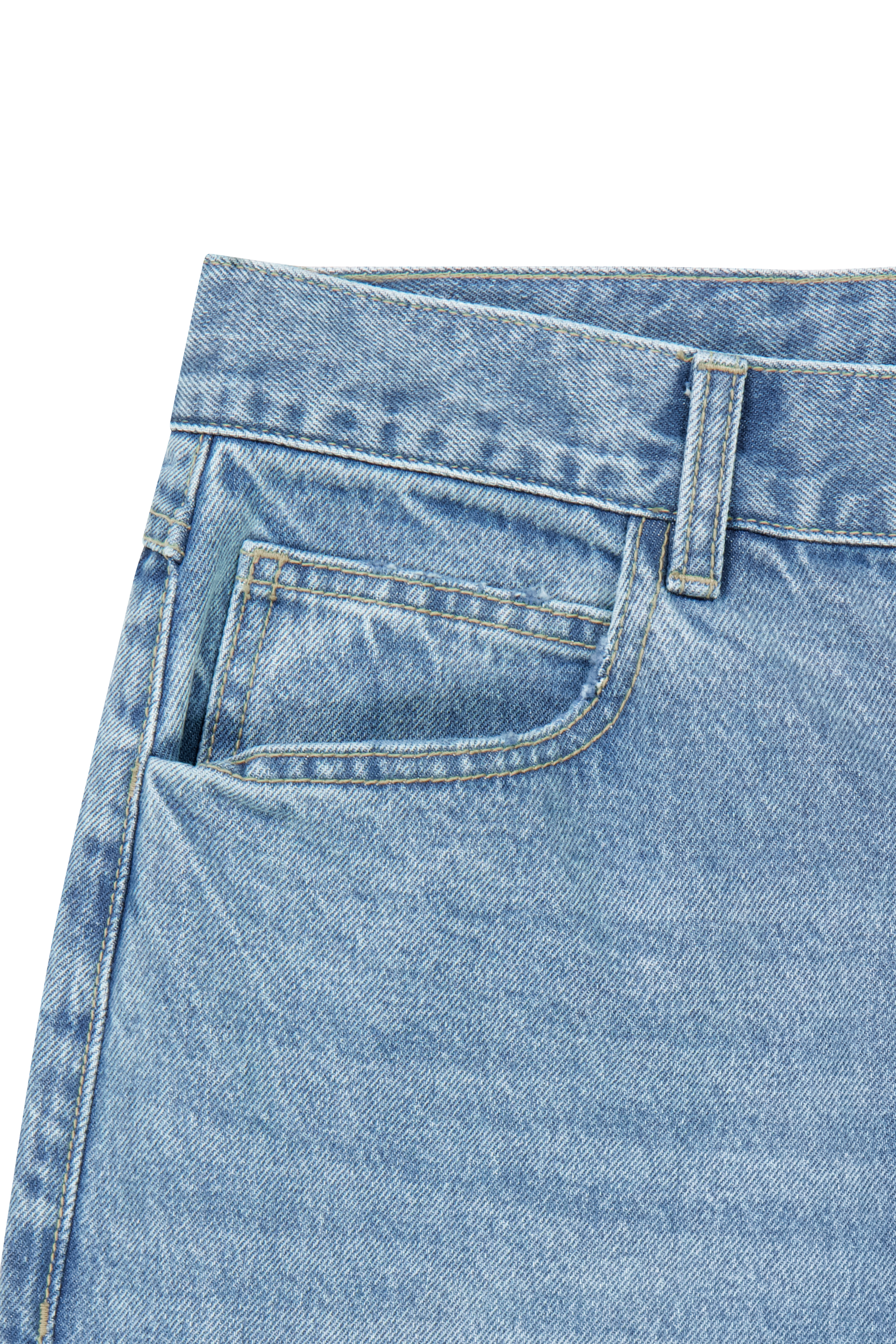 M SEMI-WIDE FIT VINTAGE WASHED DENIM PANTS