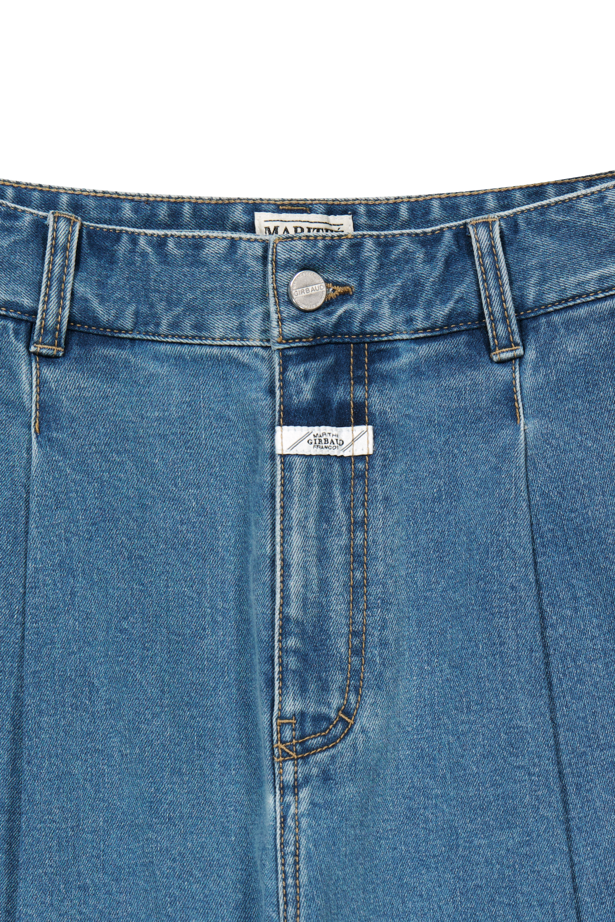 NEW M LOW-WAIST TUCK WIDE DENIM PANTS