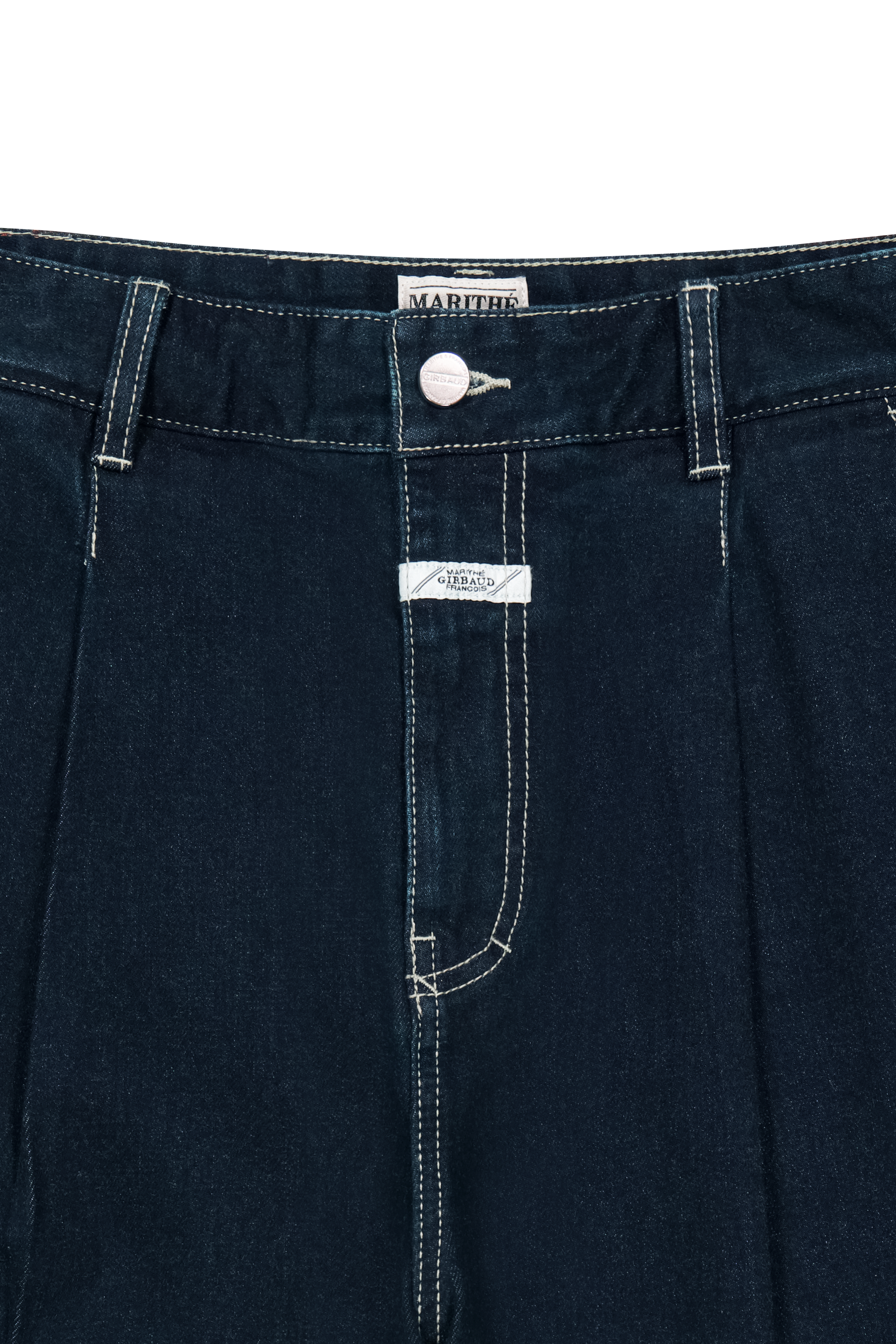 NEW M LOW-WAIST TUCK WIDE DENIM PANTS