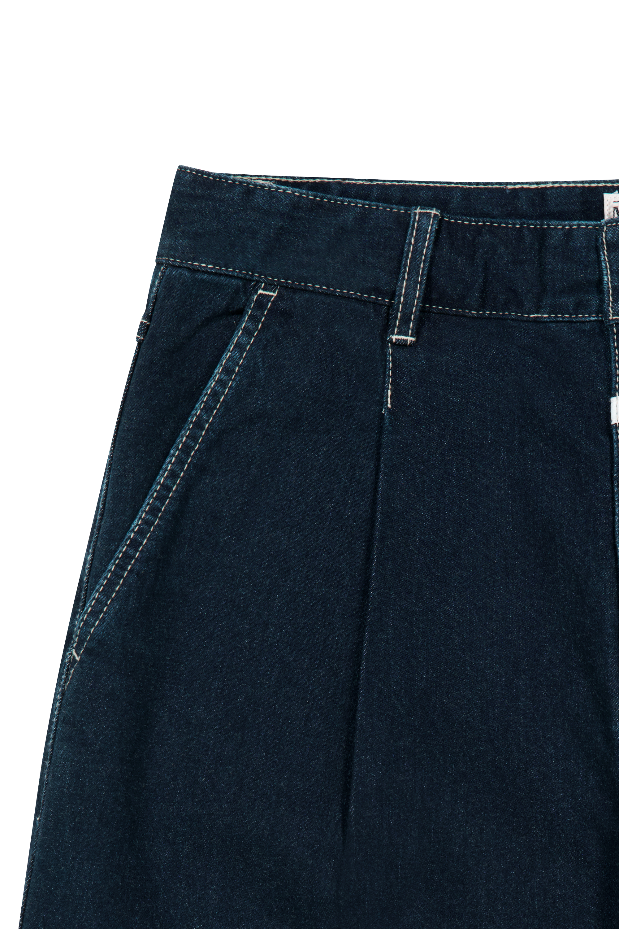 NEW M LOW-WAIST TUCK WIDE DENIM PANTS