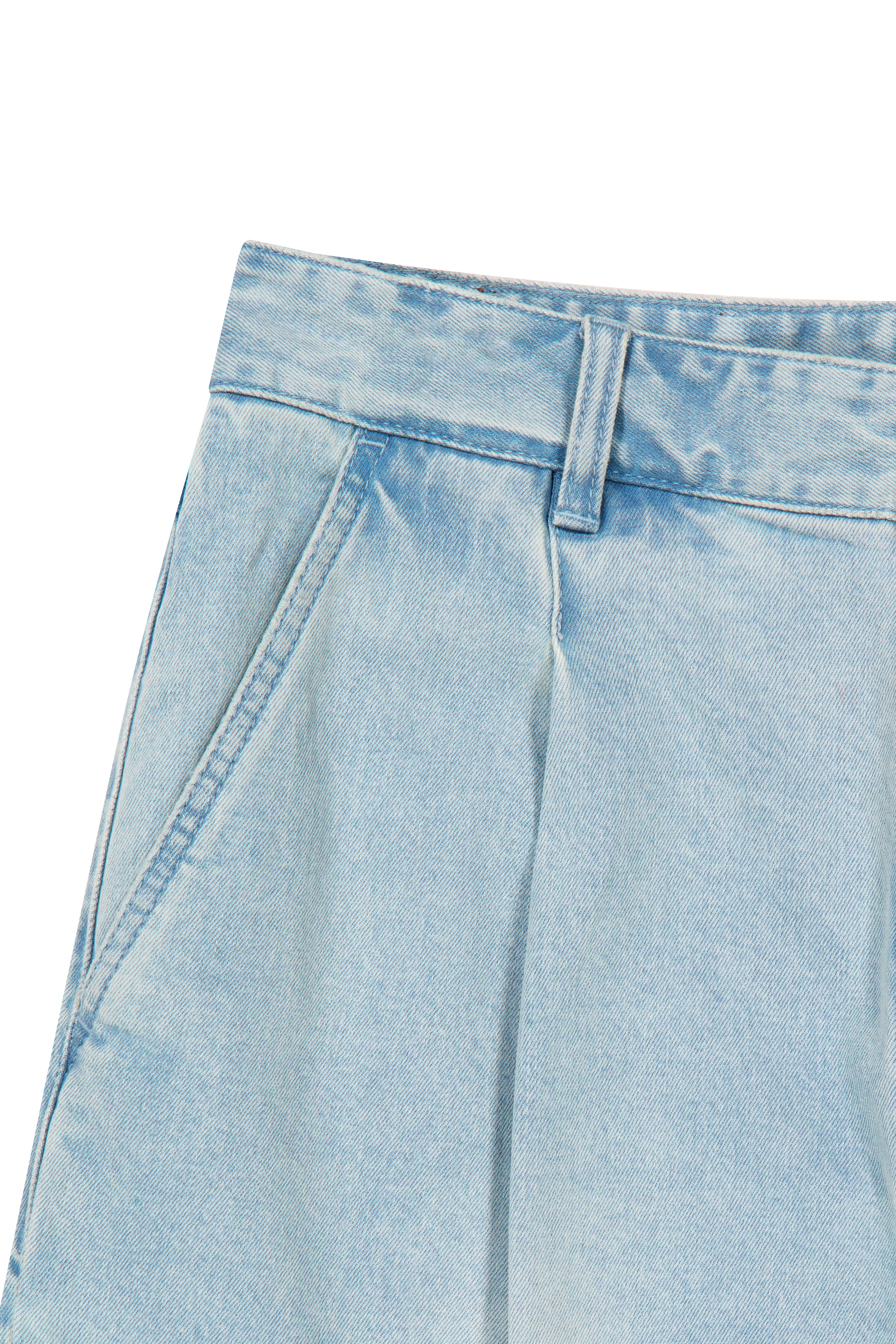 NEW M LOW-WAIST TUCK WIDE DENIM PANTS