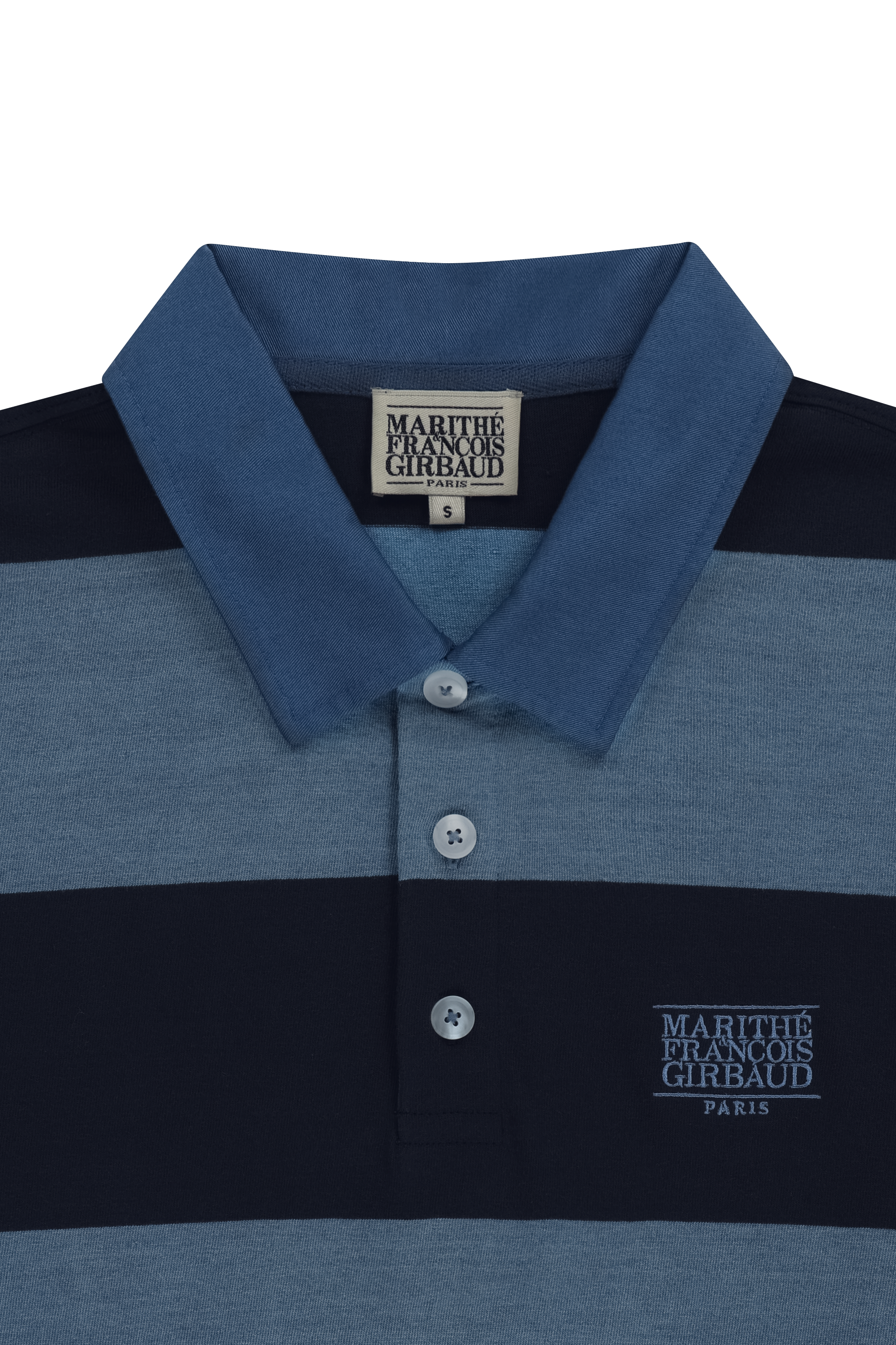 WASHED DENIM COLLAR LONG SLEEVE TEE