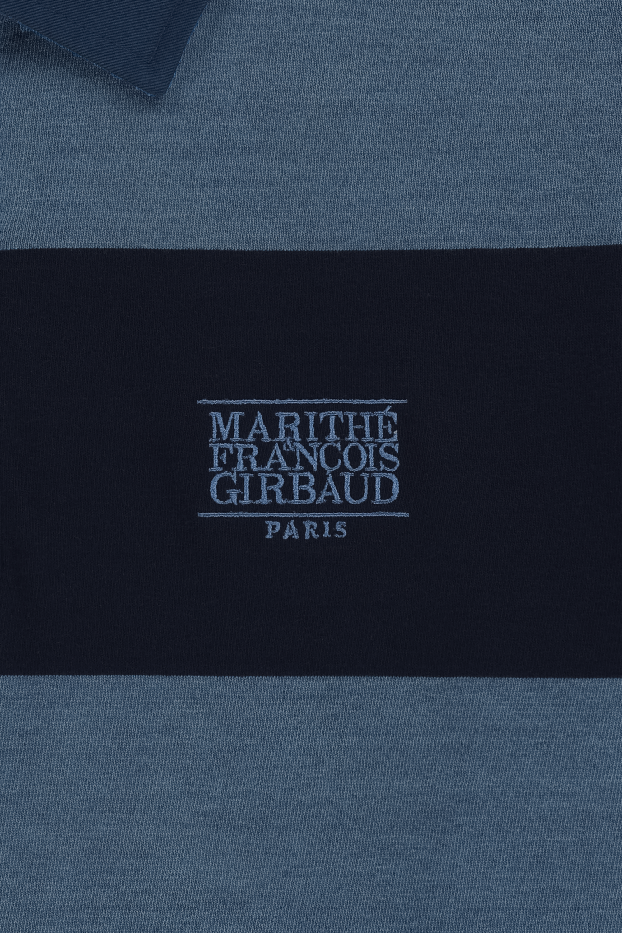 WASHED DENIM COLLAR LONG SLEEVE TEE