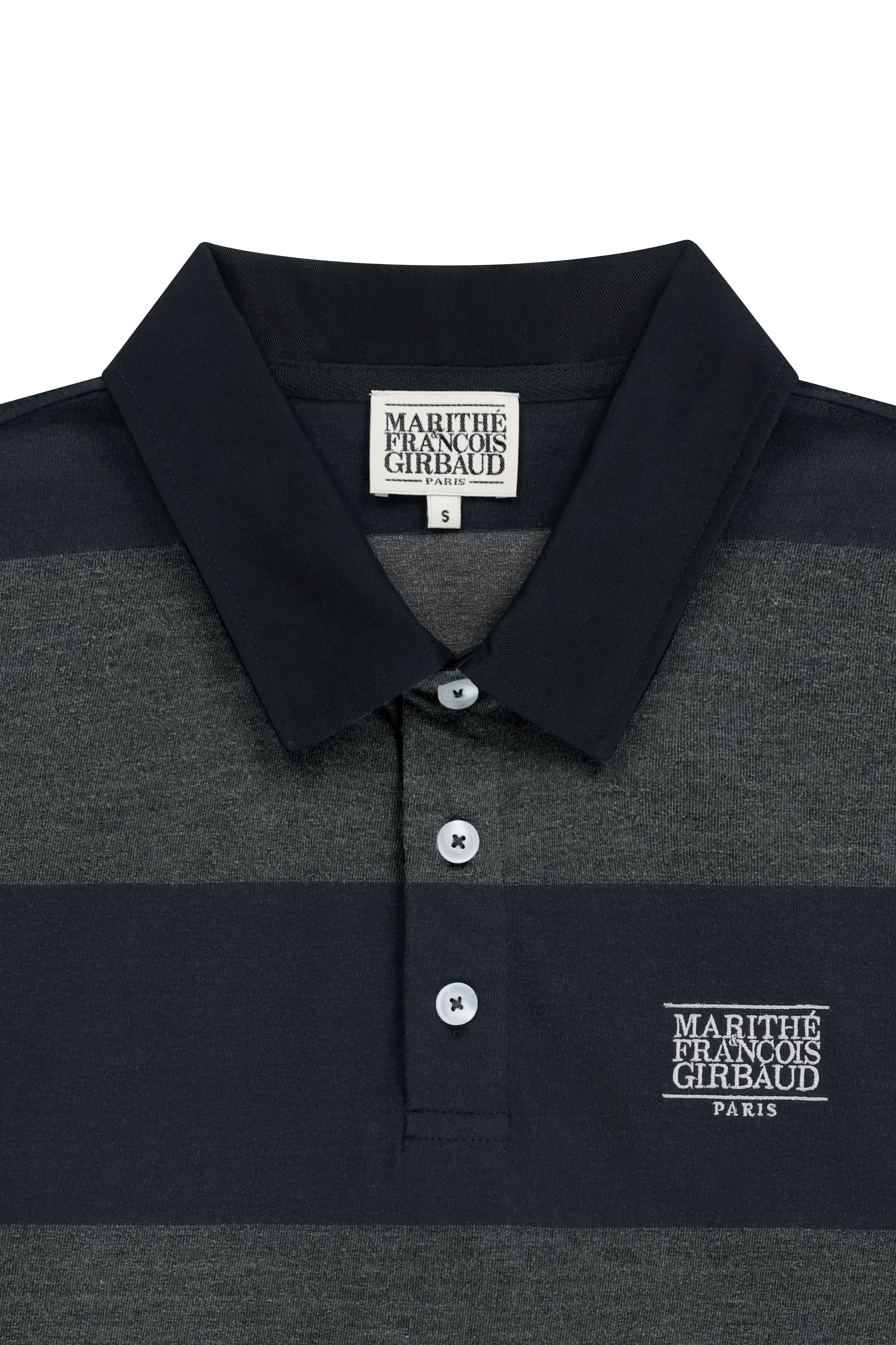 WASHED DENIM COLLAR LONG SLEEVE TEE