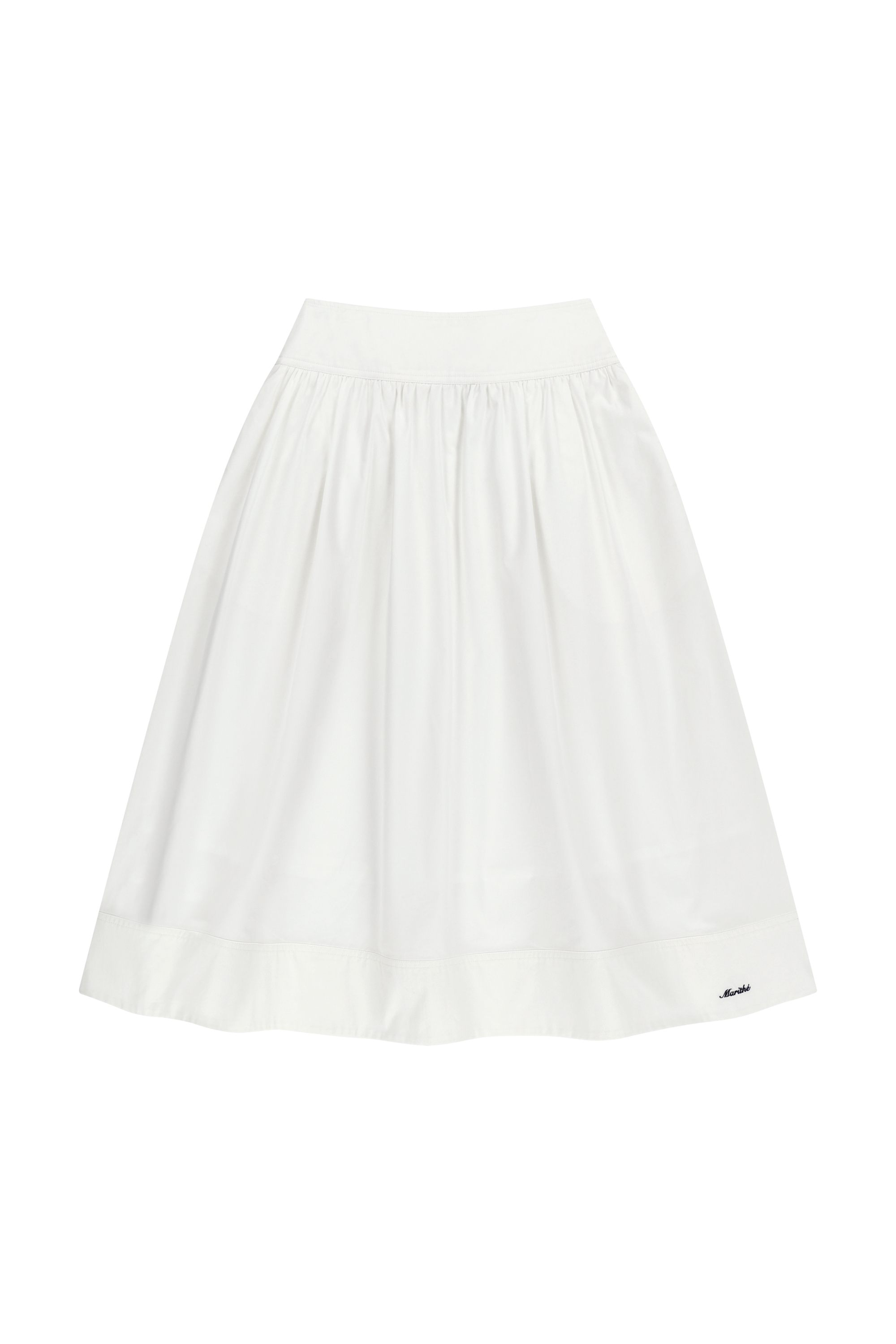 W COTTON WAIST WRINKLE SKIRT