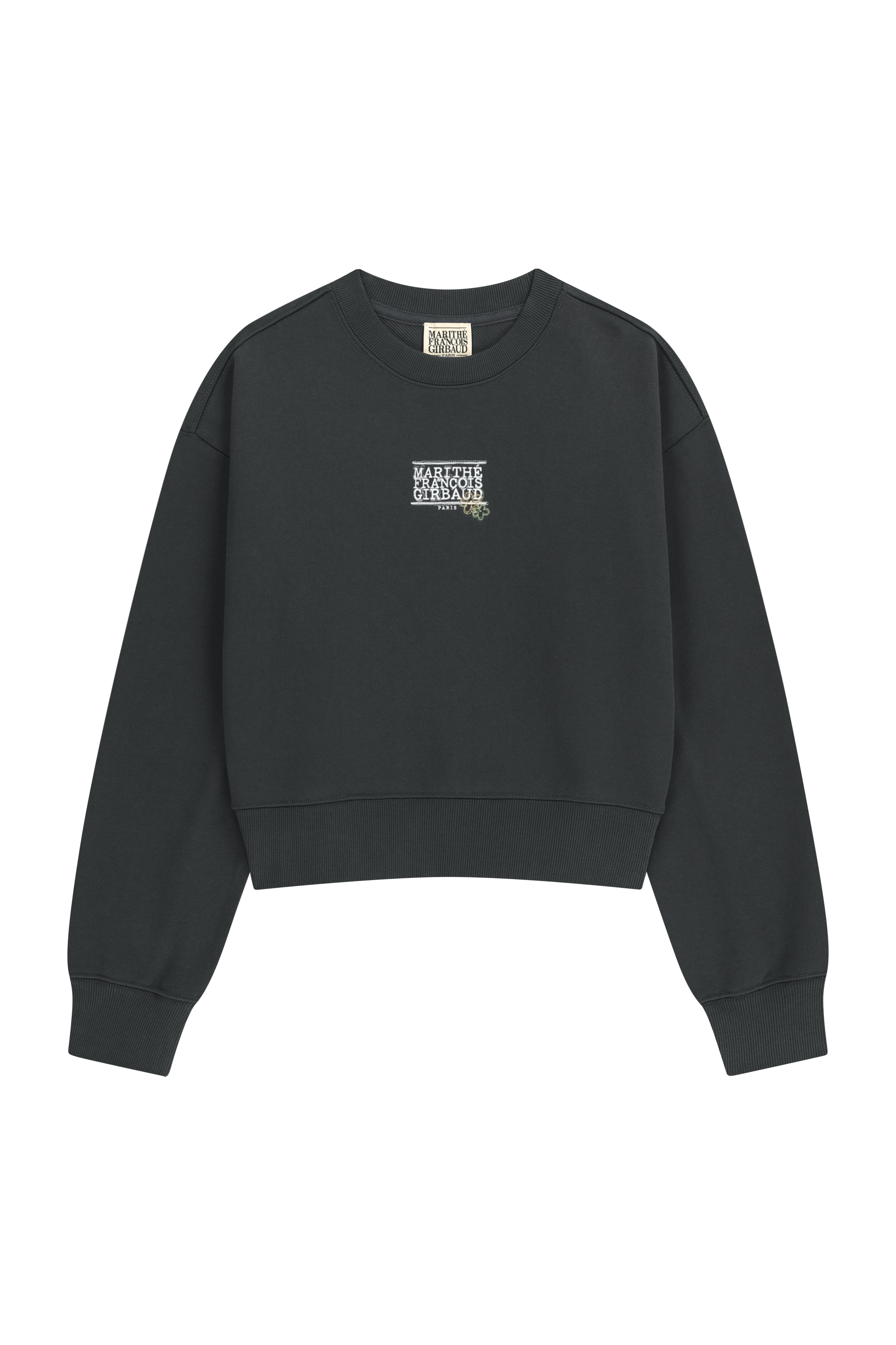 W FLOWER CLASSIC LOGO CROP SWEATSHIRT