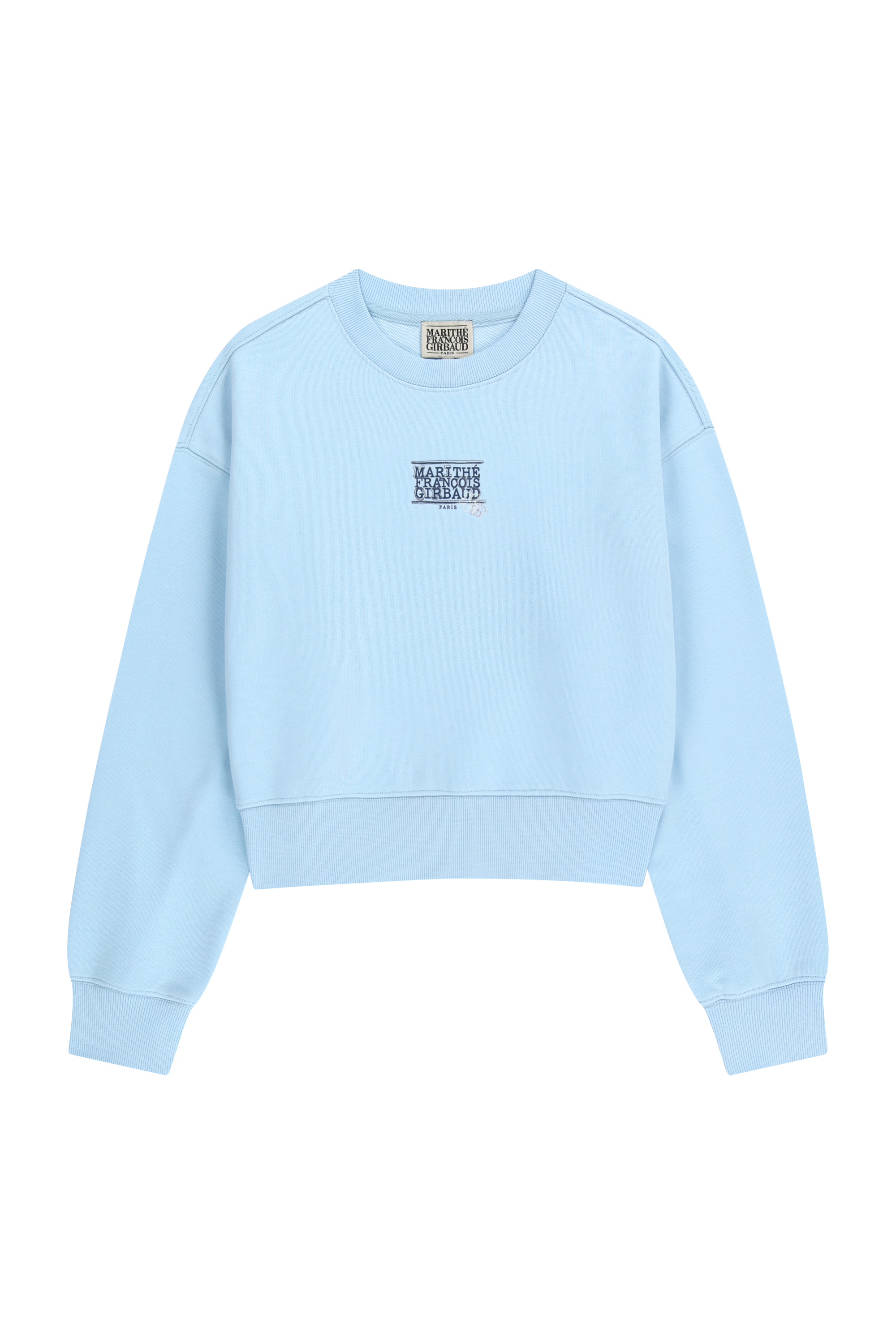 W FLOWER CLASSIC LOGO CROP SWEATSHIRT