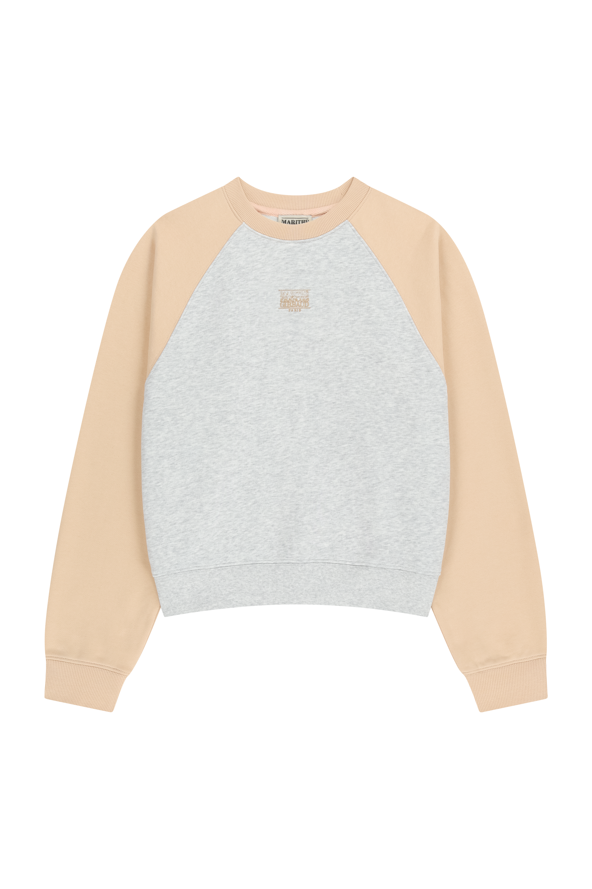 W BLOCK CLASSIC LOGO RAGLAN CROP SWEATSHIRT