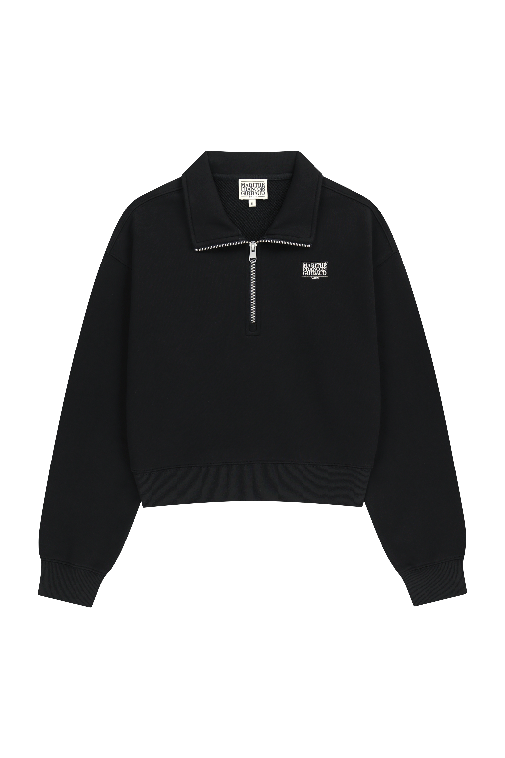 W SMALL CLASSIC LOGO HALF ZIPUP CROP SWEATSHIRT