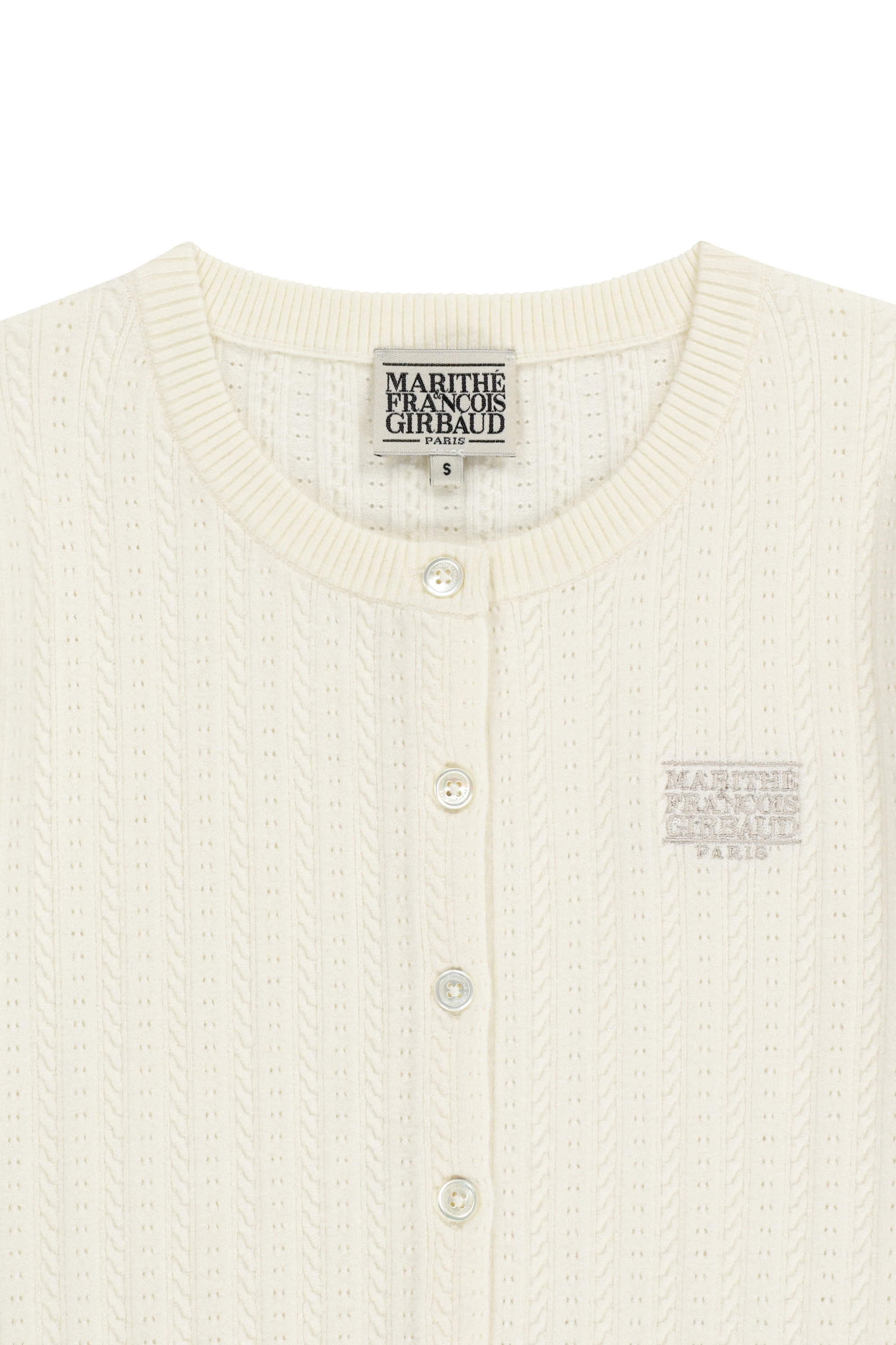 W SMALL CLASSIC LOGO HALF KNIT CARDIGAN SET UP