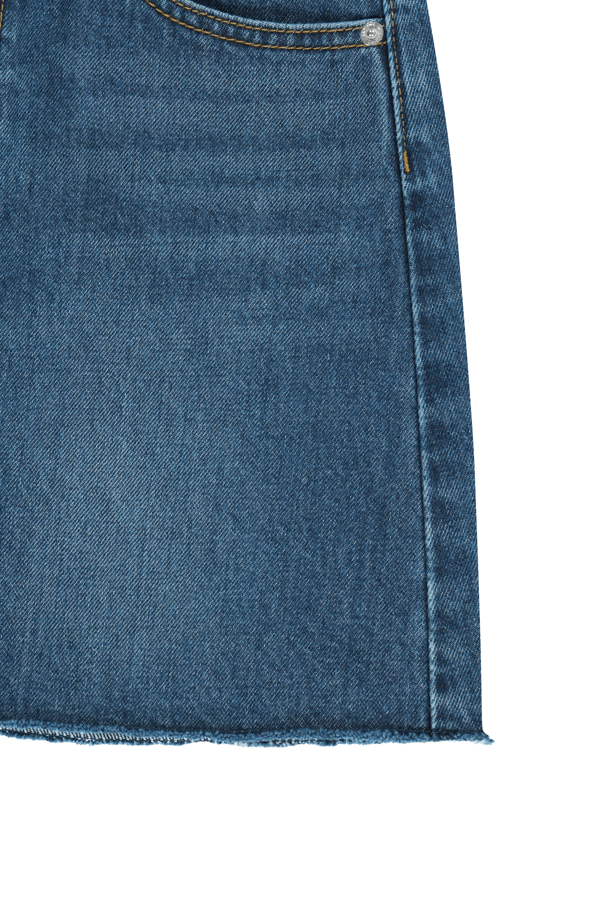 W RAW EDGE DENIM MINI SKIRT