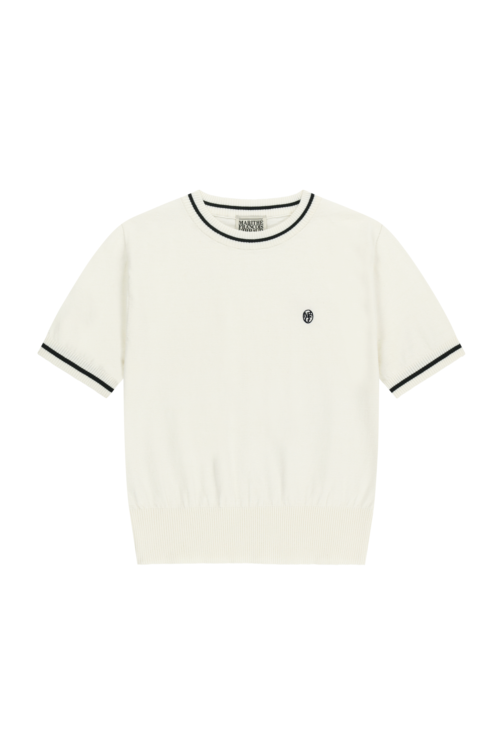 W CIRCLE LOGO HALF KNIT PULLOVER