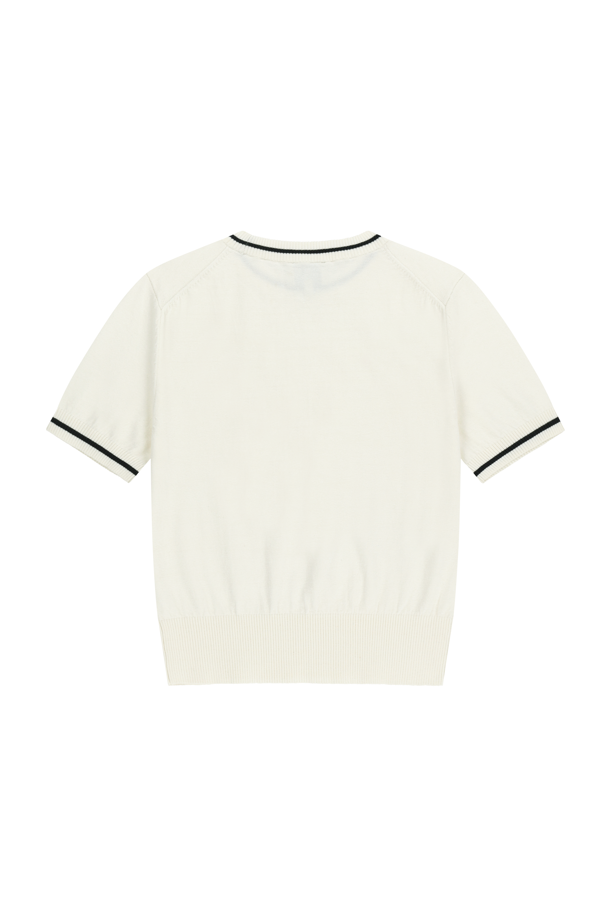 W CIRCLE LOGO HALF KNIT PULLOVER