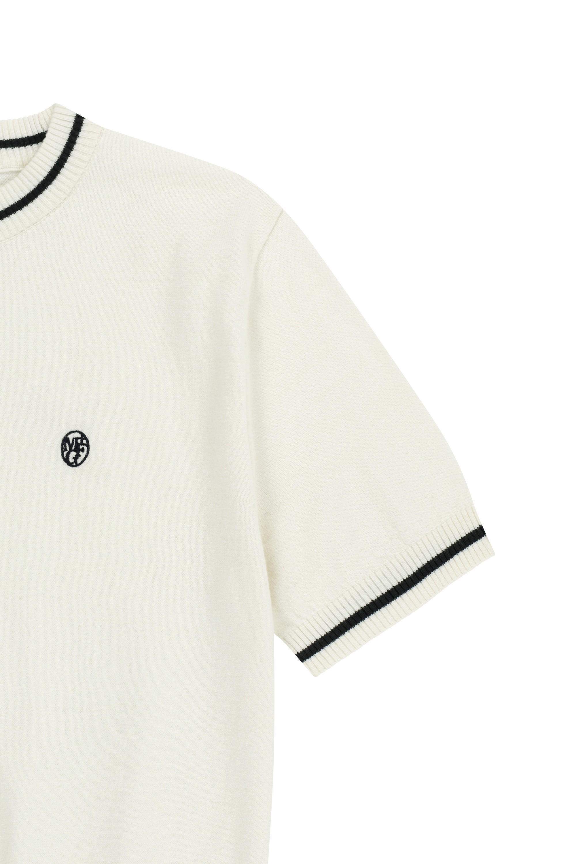 W CIRCLE LOGO HALF KNIT PULLOVER