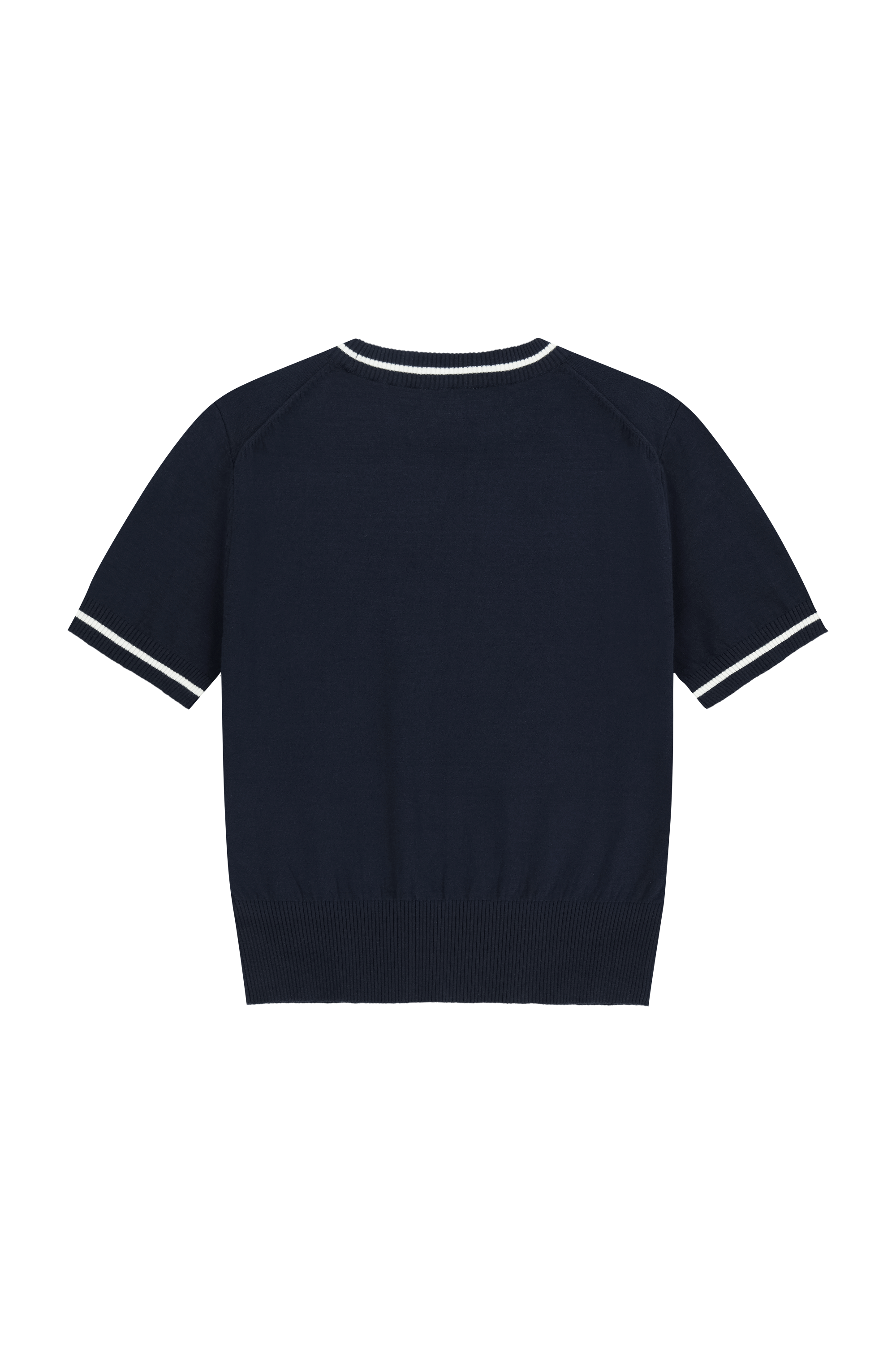 W CIRCLE LOGO HALF KNIT PULLOVER
