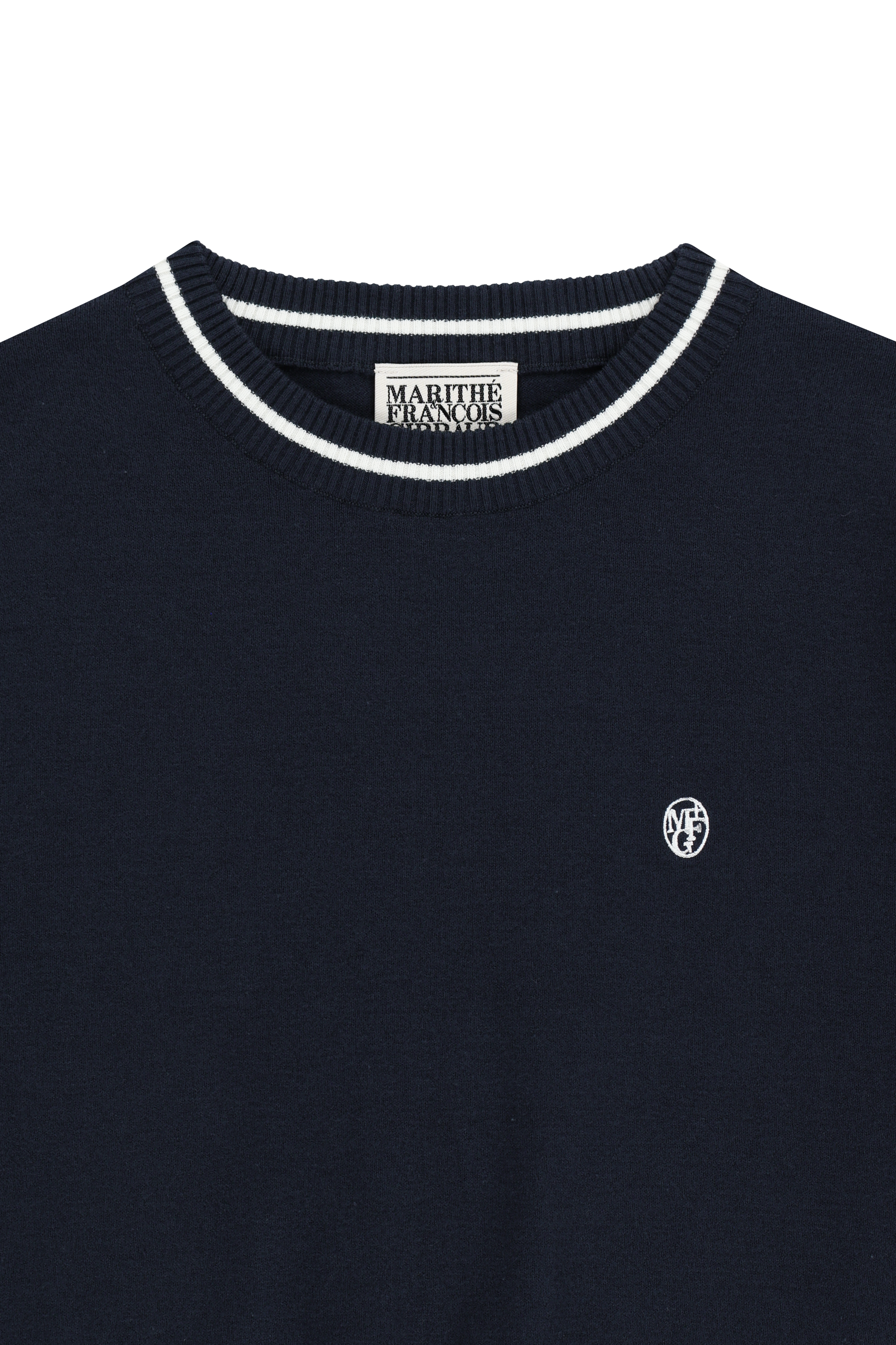 W CIRCLE LOGO HALF KNIT PULLOVER