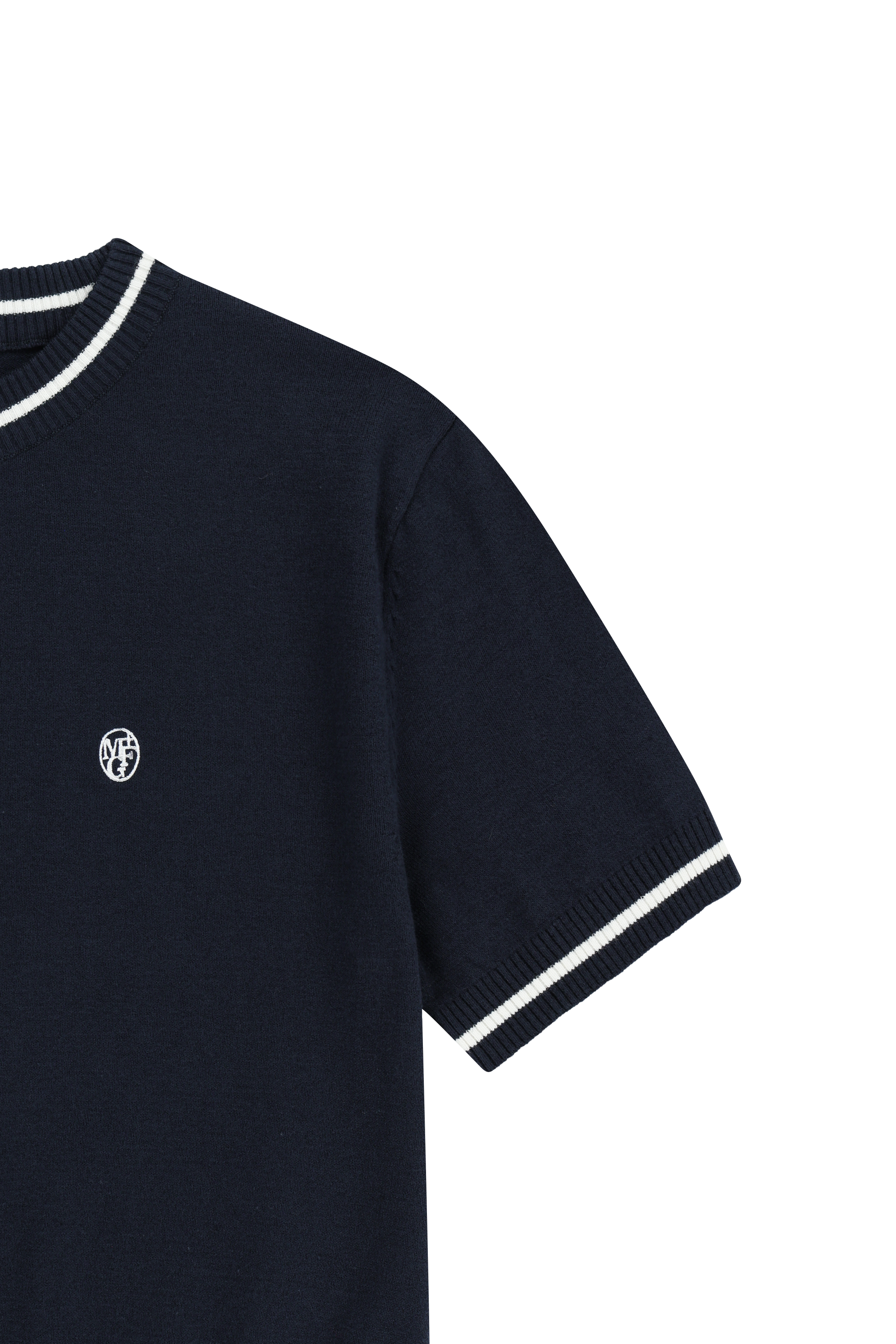 W CIRCLE LOGO HALF KNIT PULLOVER