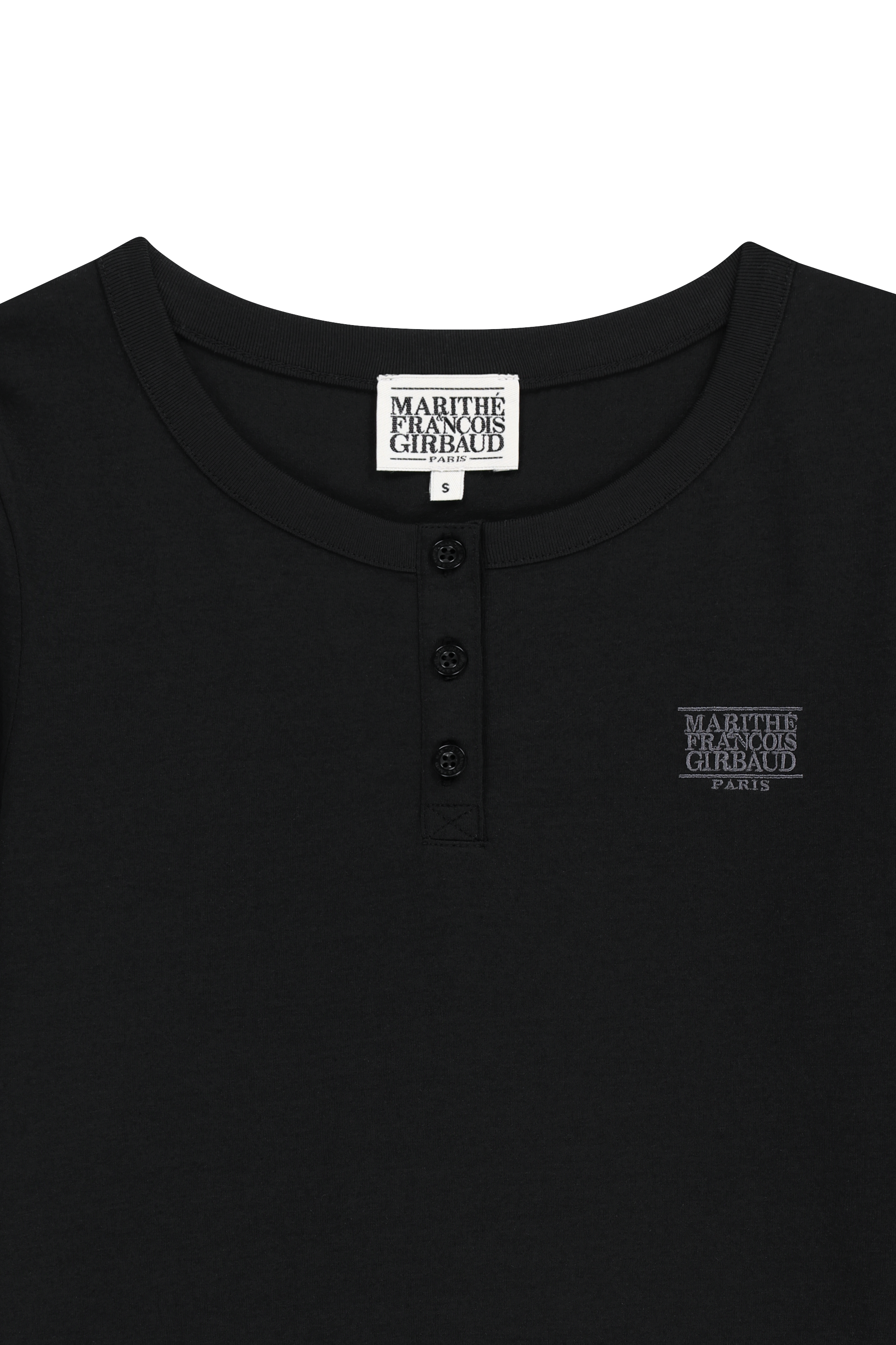 W SMALL CLASSIC LOGO HENLEY NECK 3/4 SLEEVE TEE