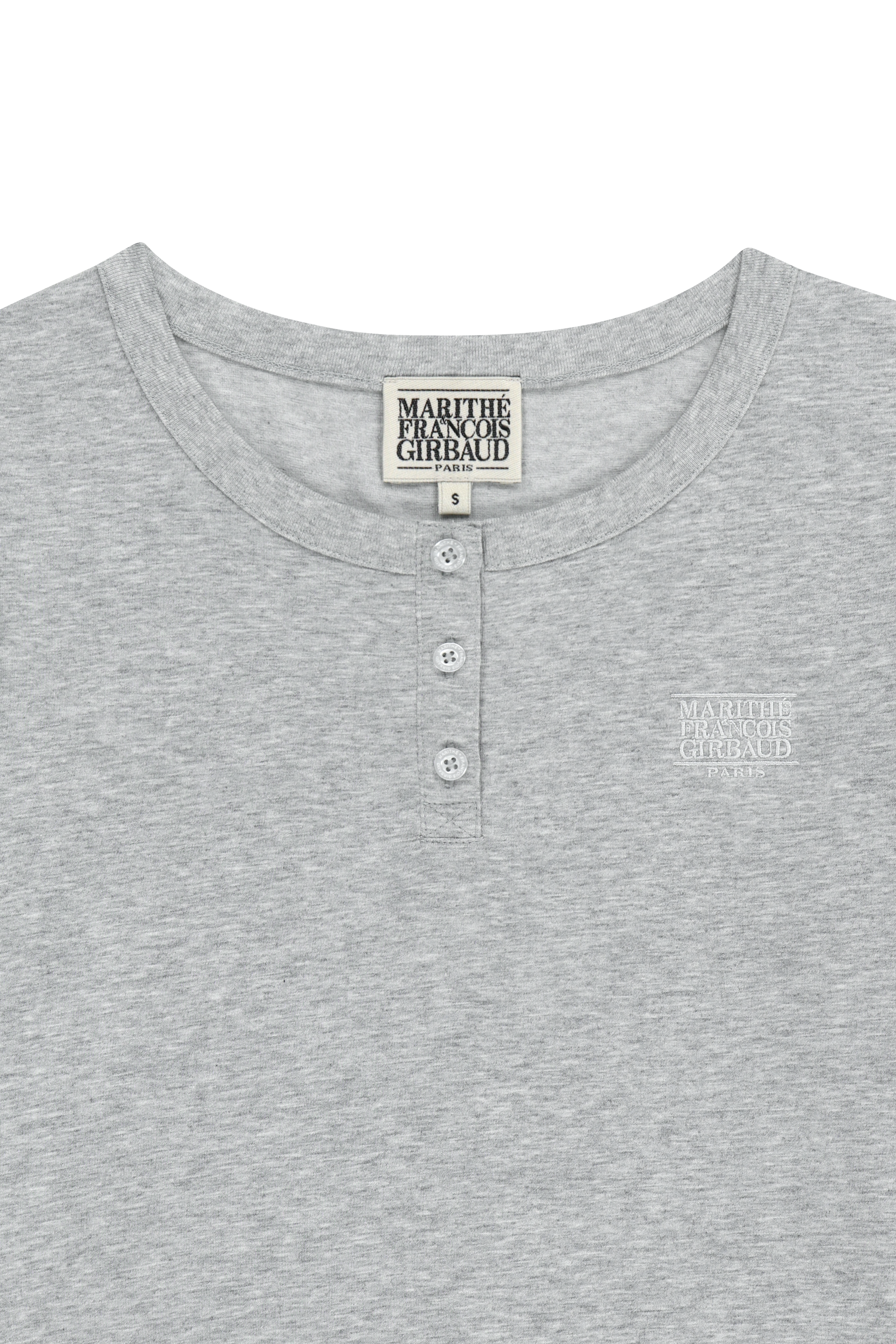 W SMALL CLASSIC LOGO HENLEY NECK 3/4 SLEEVE TEE