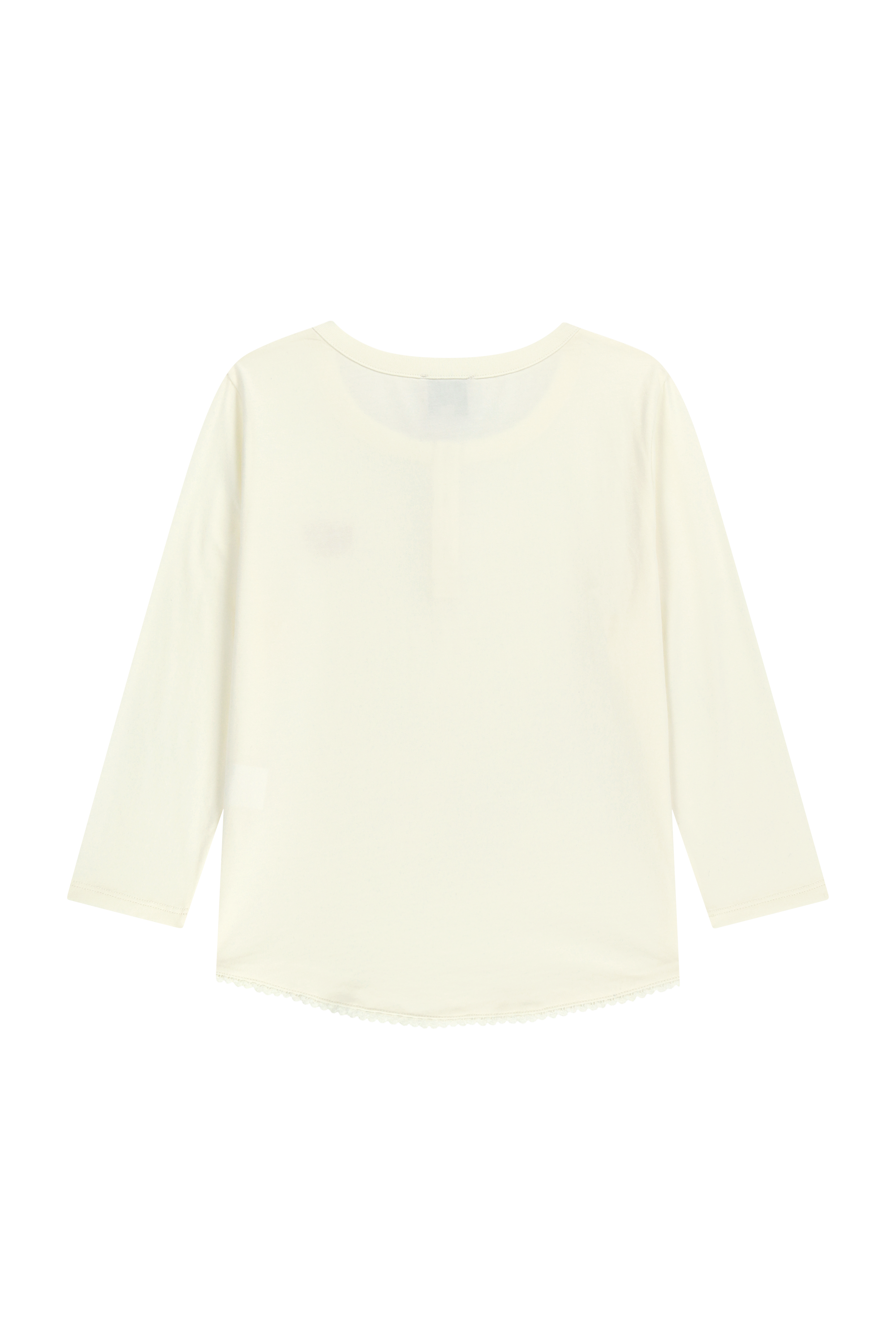 W SMALL CLASSIC LOGO HENLEY NECK 3/4 SLEEVE TEE