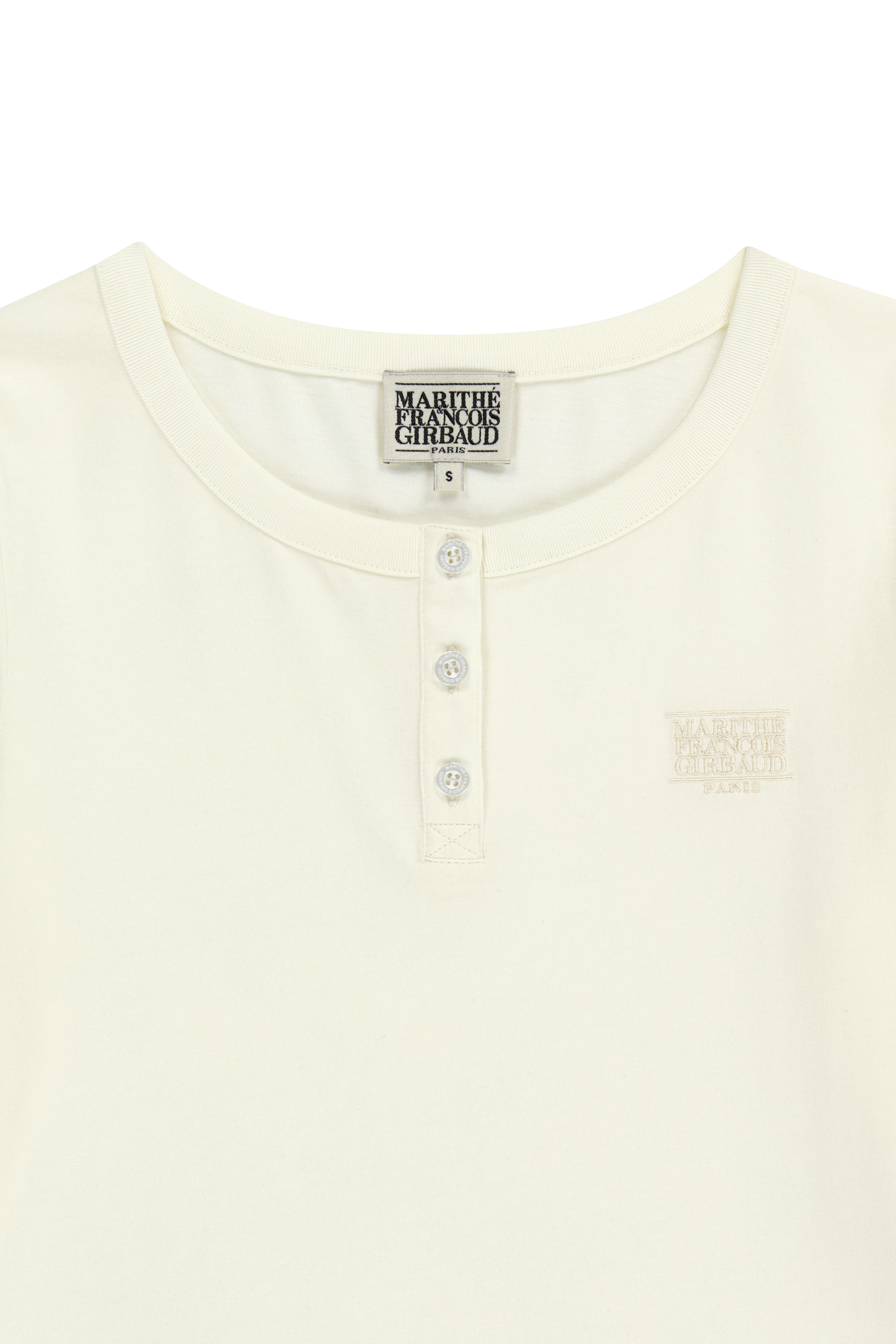 W SMALL CLASSIC LOGO HENLEY NECK 3/4 SLEEVE TEE