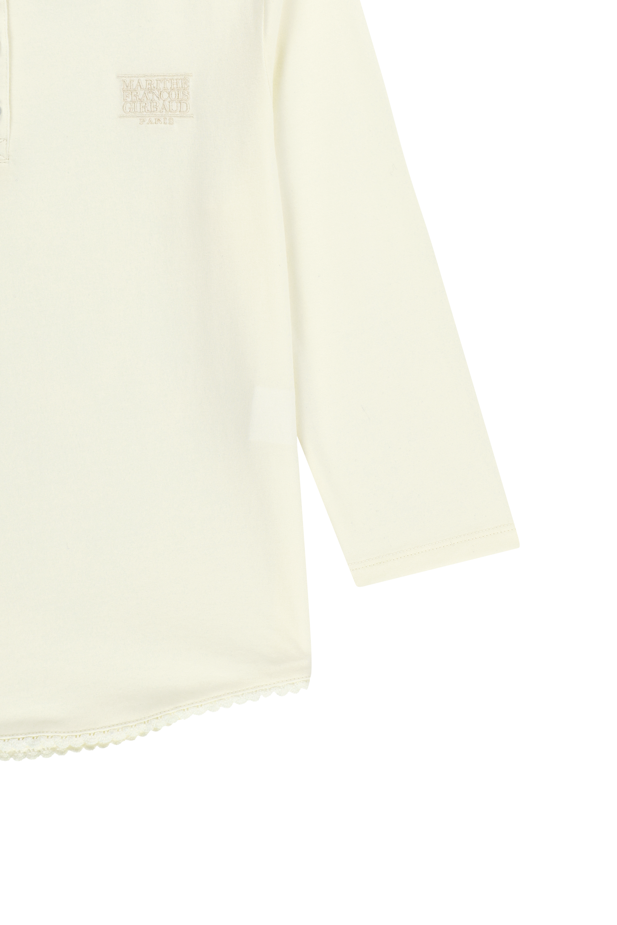 W SMALL CLASSIC LOGO HENLEY NECK 3/4 SLEEVE TEE