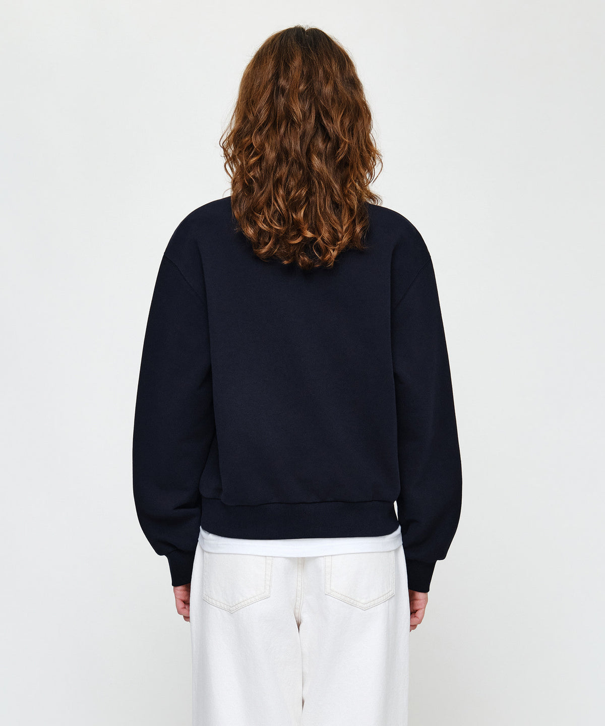 W SMALL CLASSIC LOGO V NECK BALLON SWEATSHIRT
