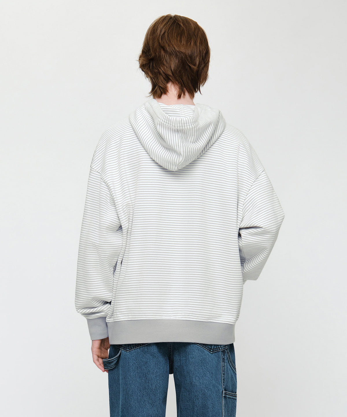 SMALL CLASSIC LOGO STRIPE OVERSIZED HOODIE ZIPUP