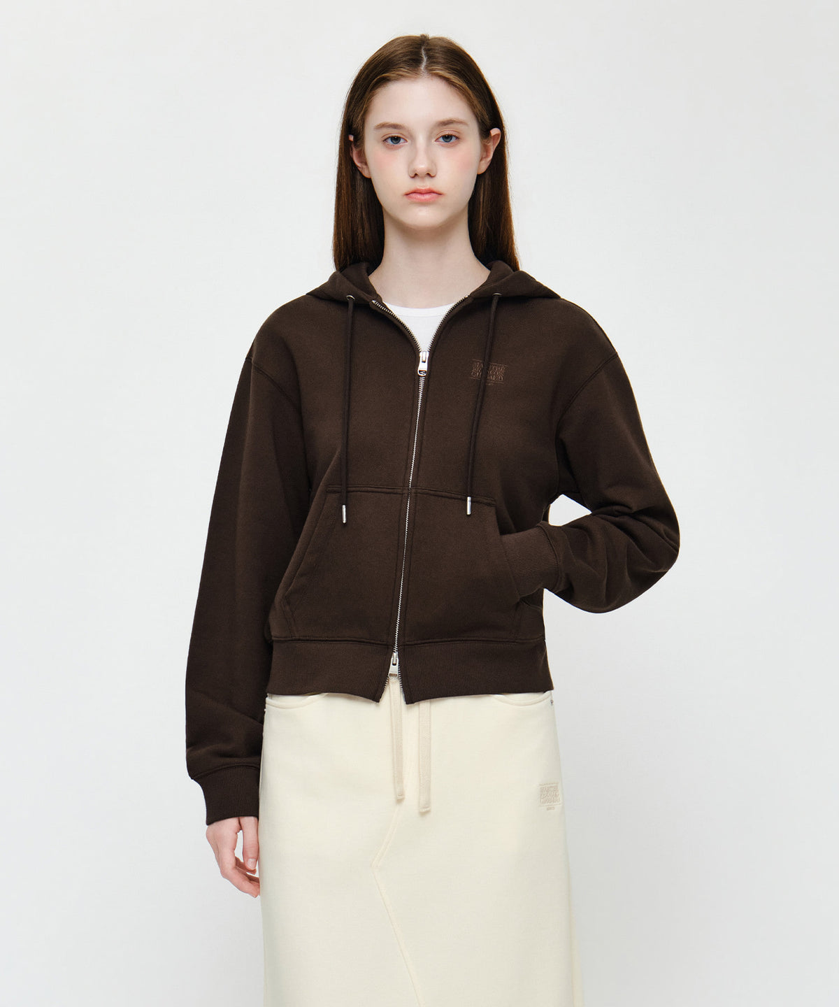 W SMALL CLASSIC LOGO HOODIE ZIPUP
