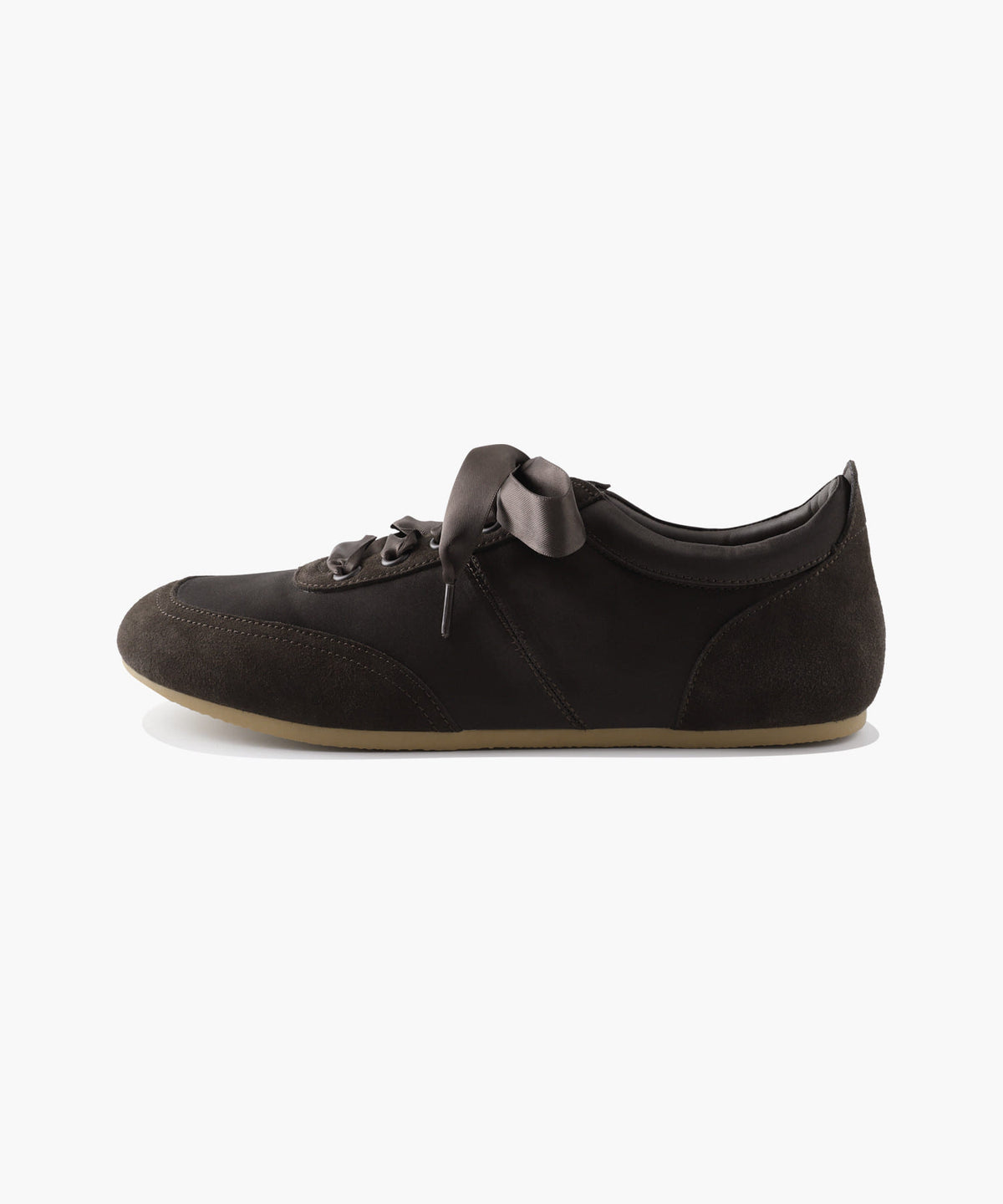 W LACE-UP SATIN SNEAKERS