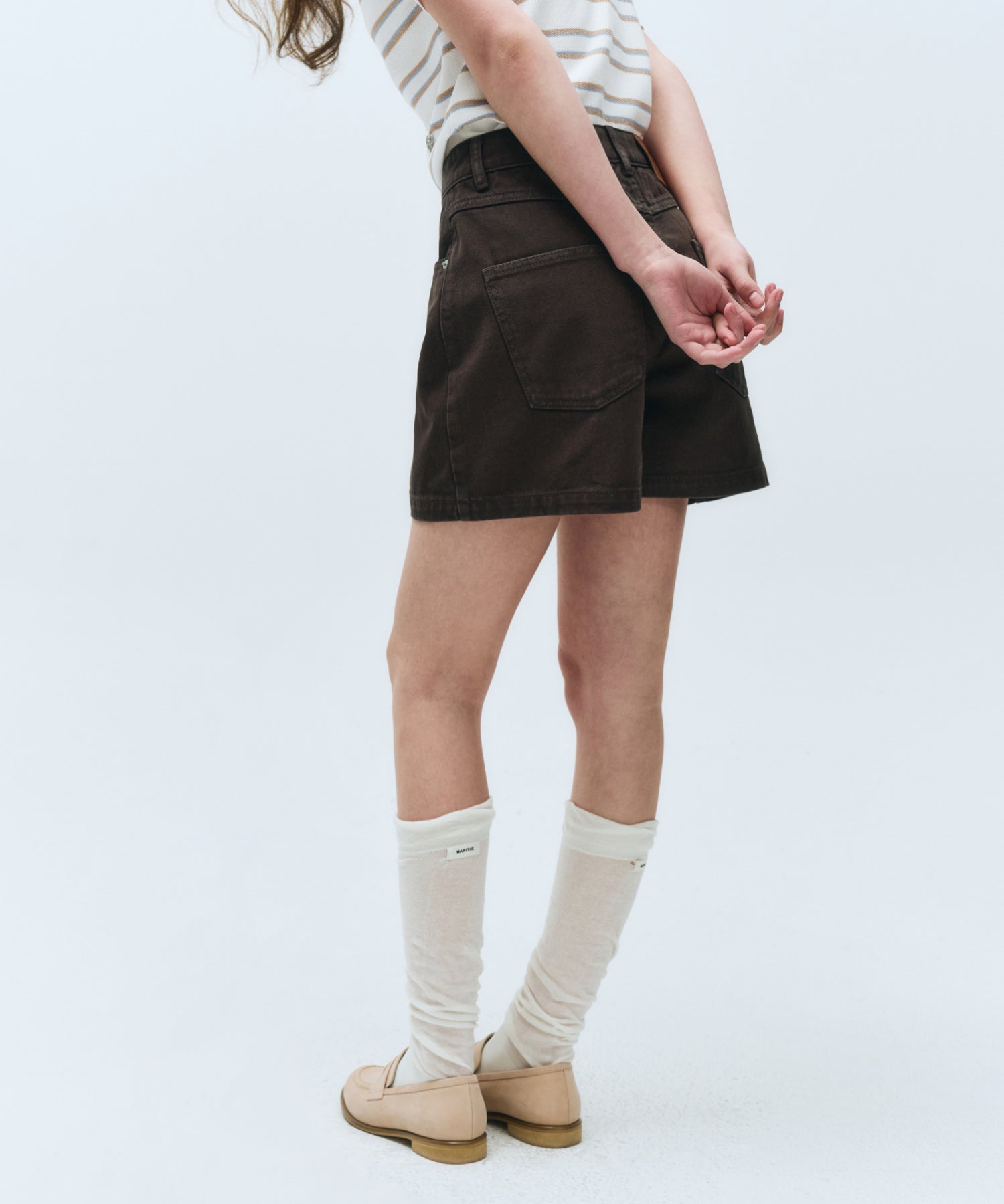 W COLORED DENIM SHORTS