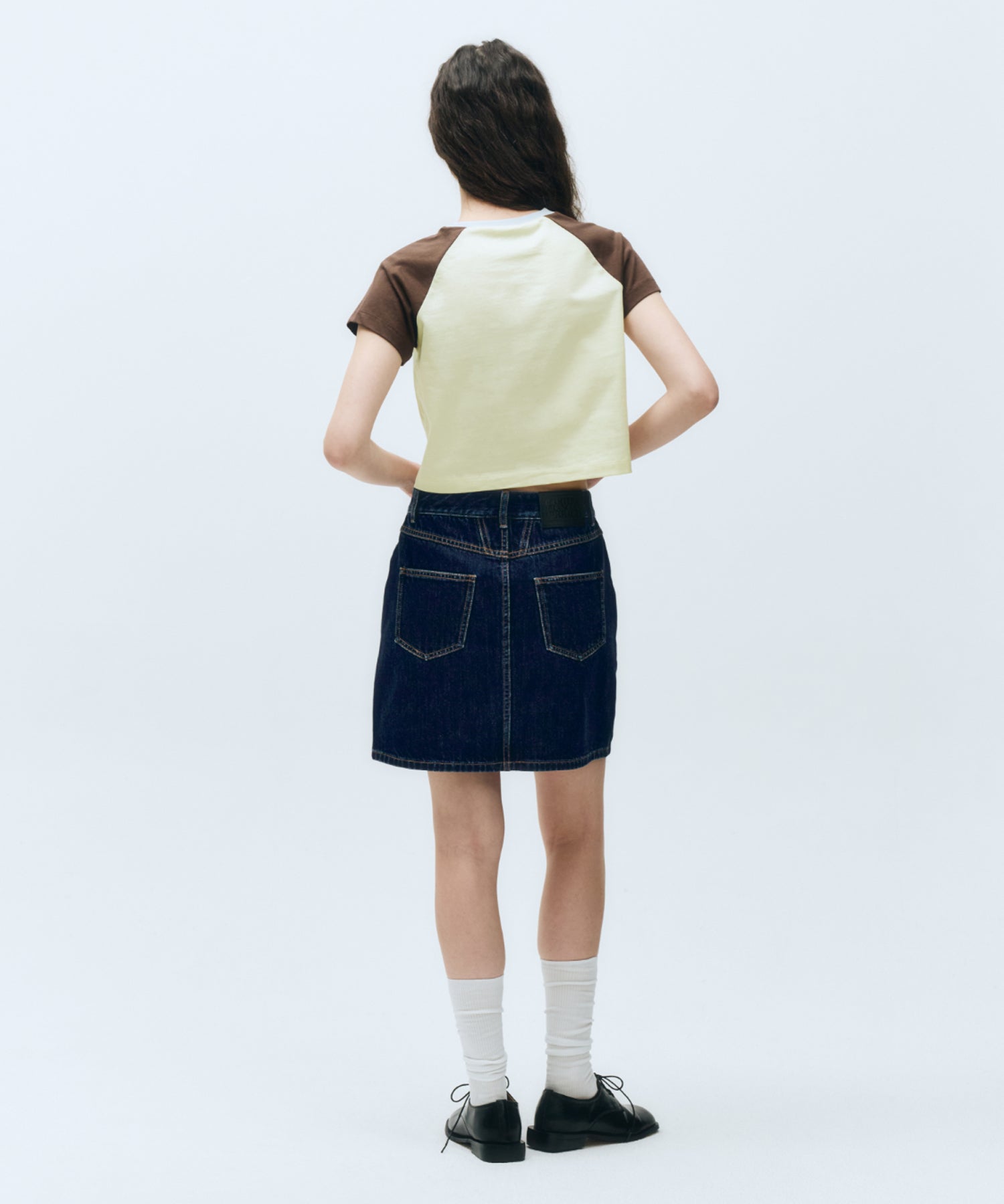 W STRAIGHT DENIM MINI SKIRT