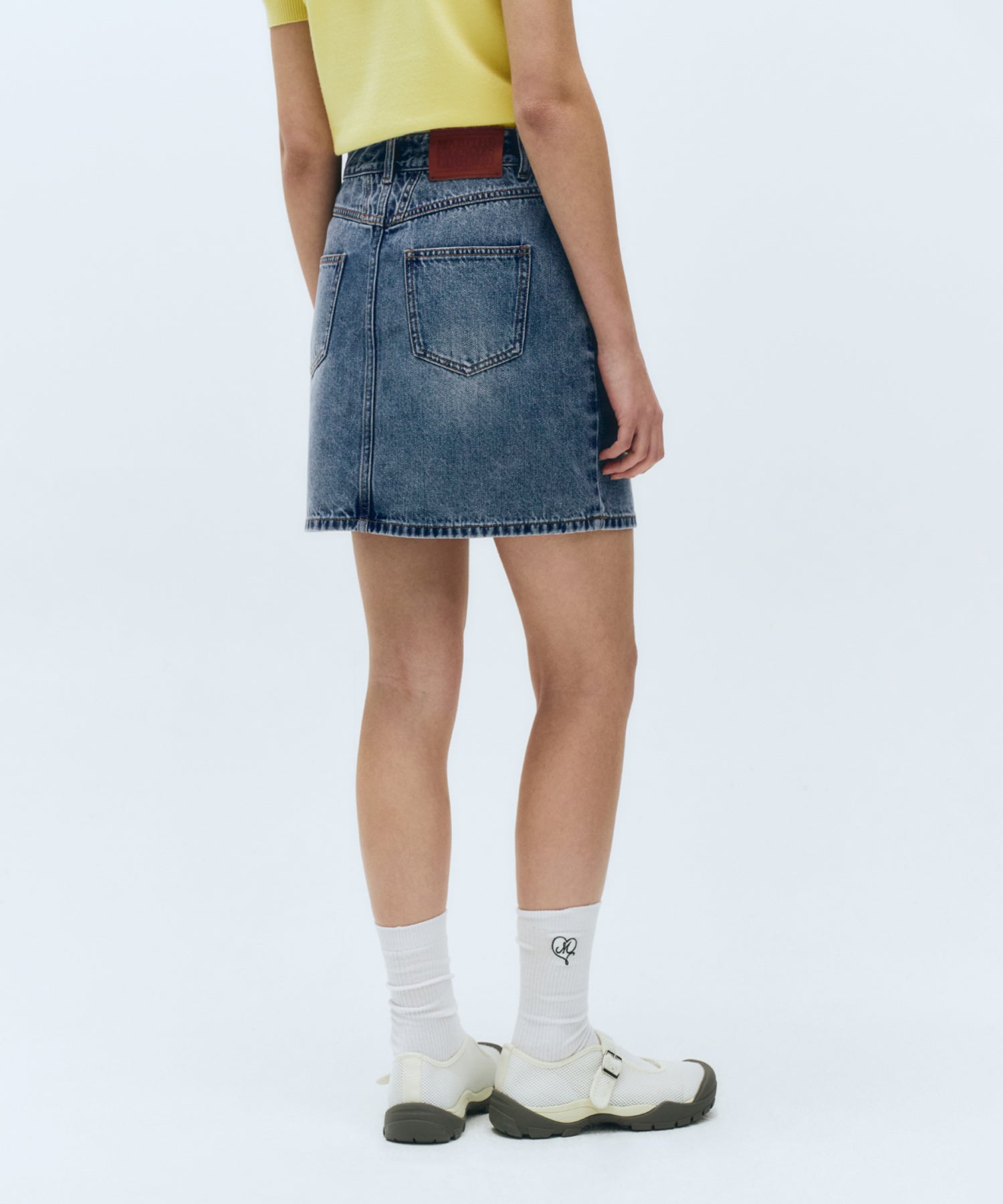 W STRAIGHT DENIM MINI SKIRT