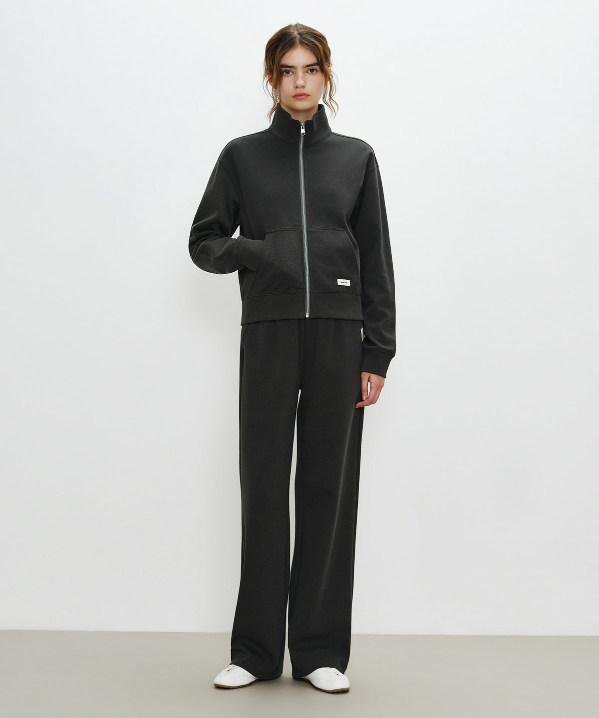 W BASIC HIGH NECK ZIPUP