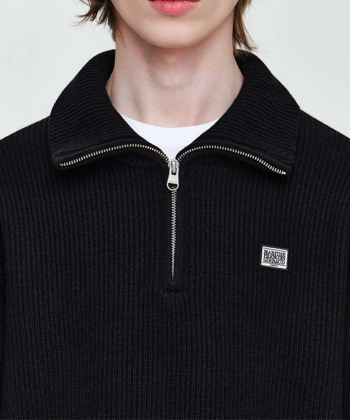 SMALL CLASSIC LOGO OVERSIZED HALF ZIP-UP KNIT