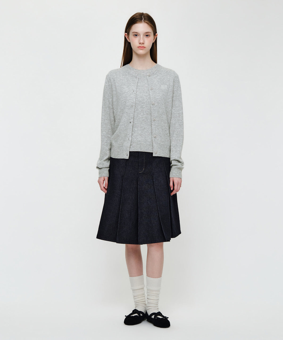 W SMALL CLASSIC LOGO ROUND NECK CARDIGAN SET UP