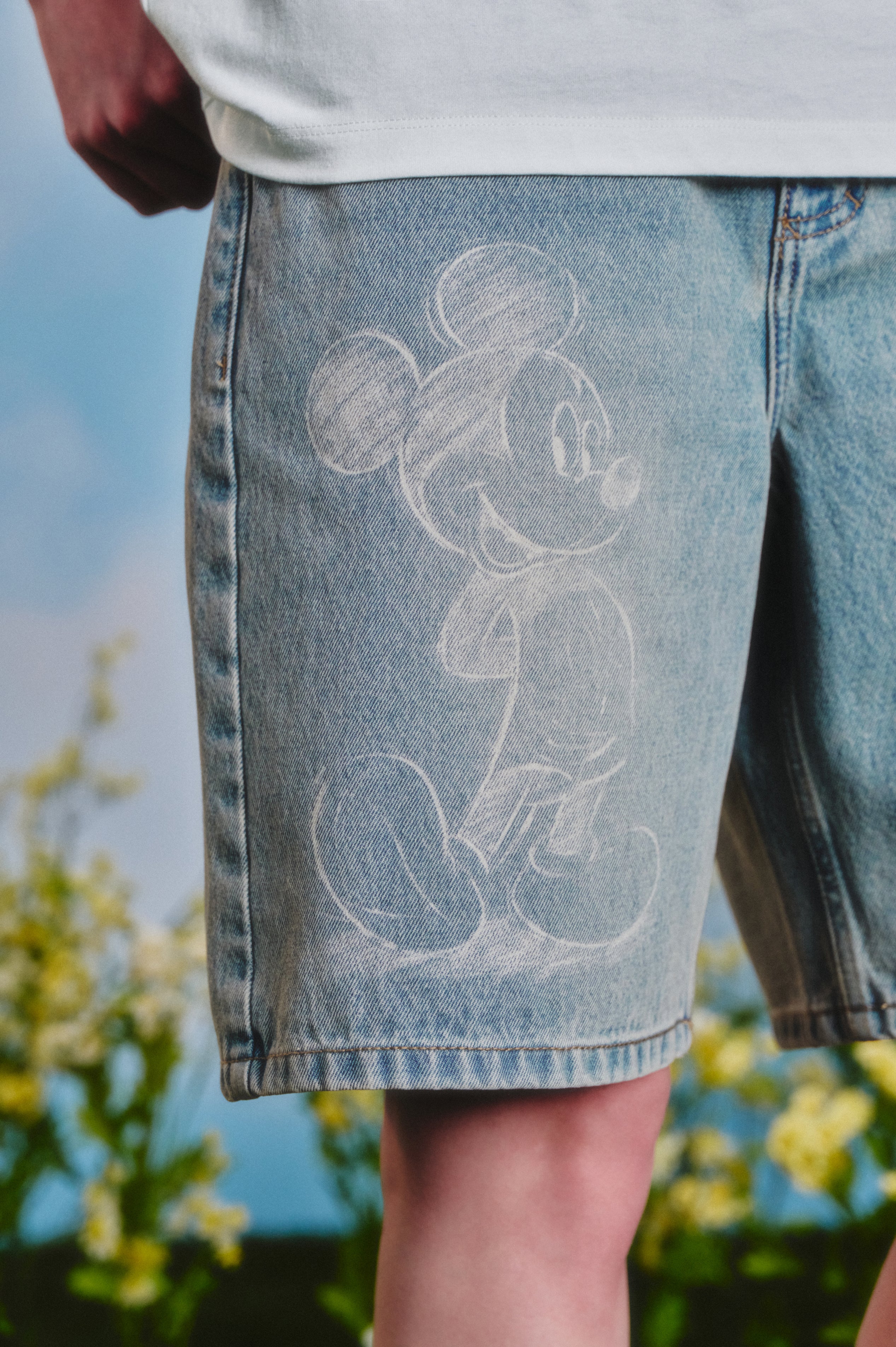 [MARITHE_DISNEY] MICKEY_W BERMUDA DENIM PANTS