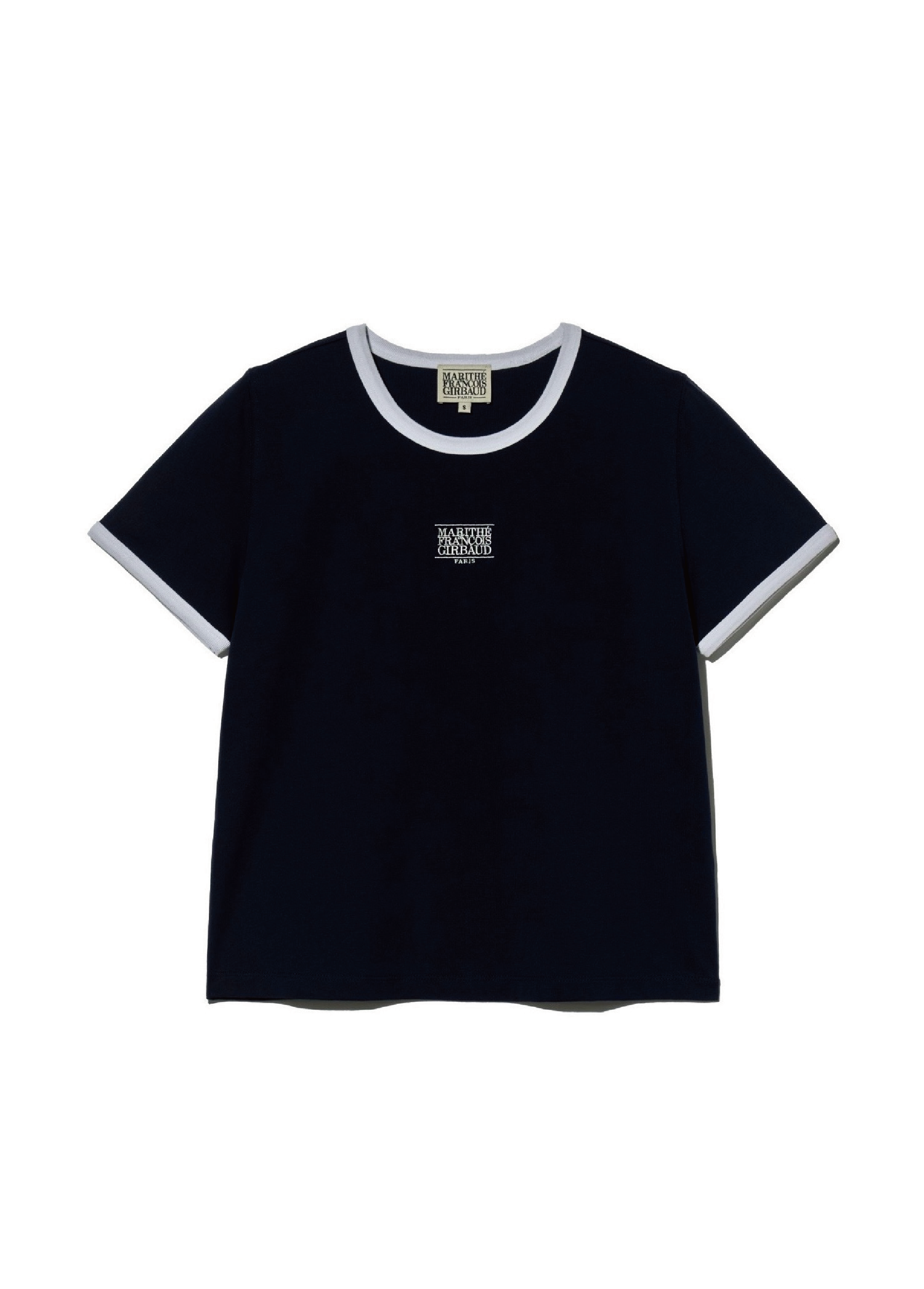 W CLASSIC LOGO RINGER TEE navy